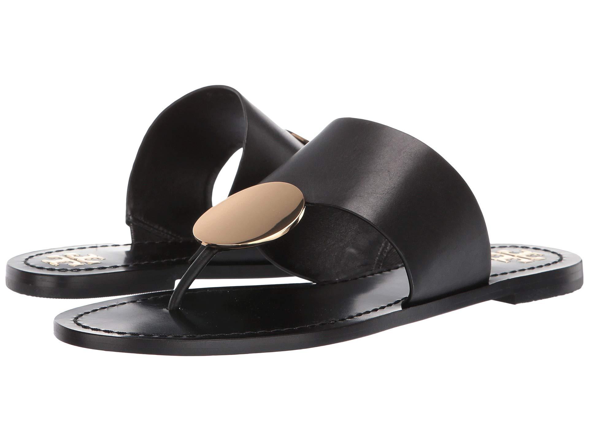 tory burch patos flat jeweled disk sandals