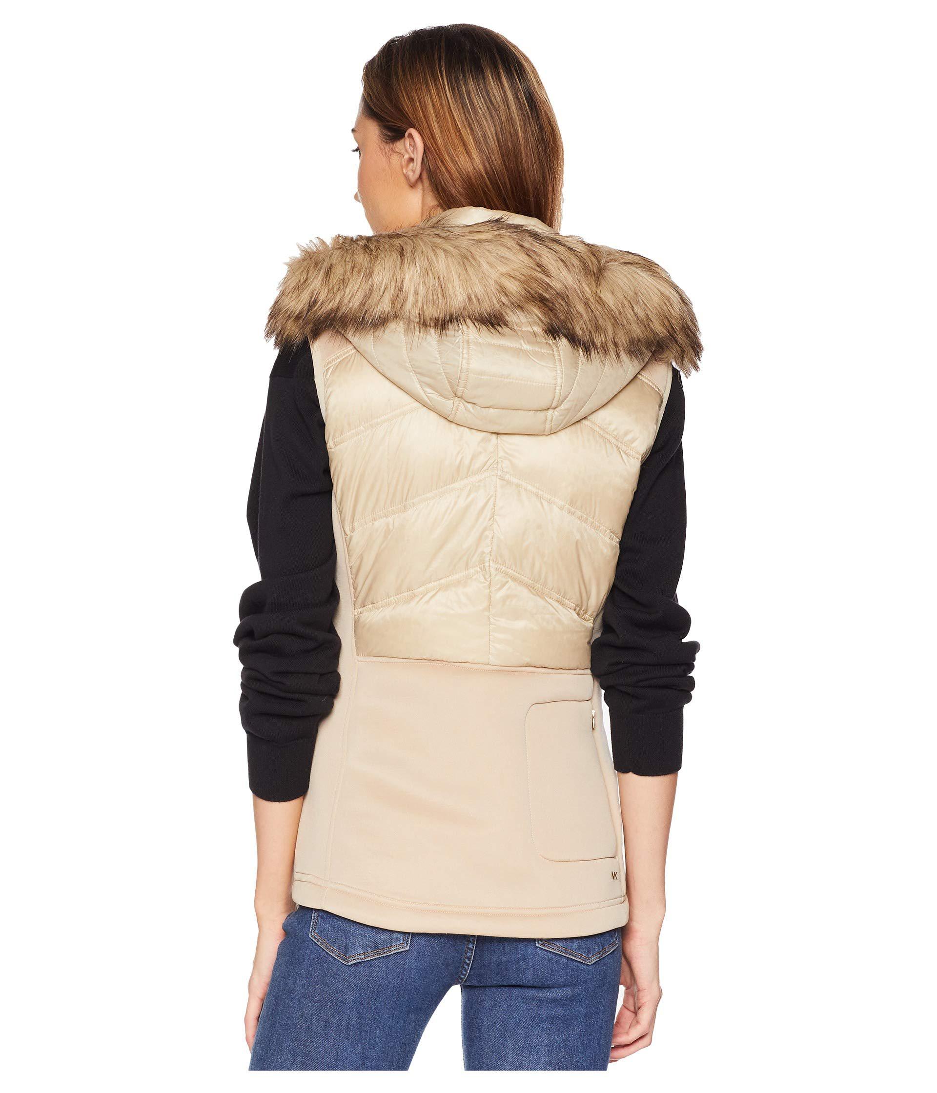 Download MICHAEL Michael Kors Zip Front Vest With Faux Fur Trim ...