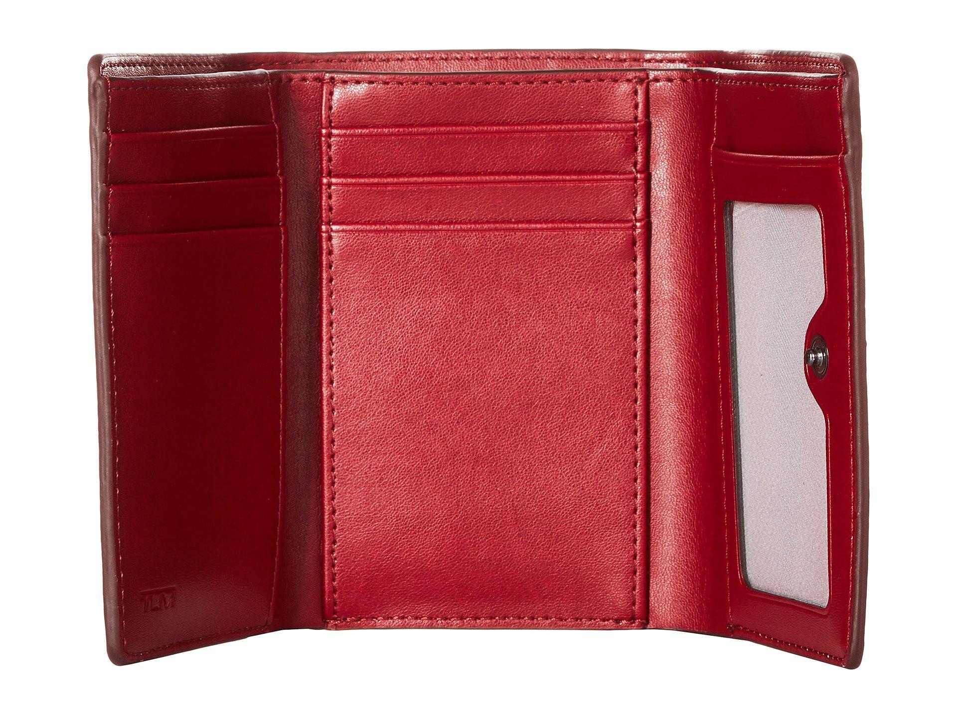 Tumi Leather Belden Slg Trifold Wallet in Brick Red (Red) Lyst