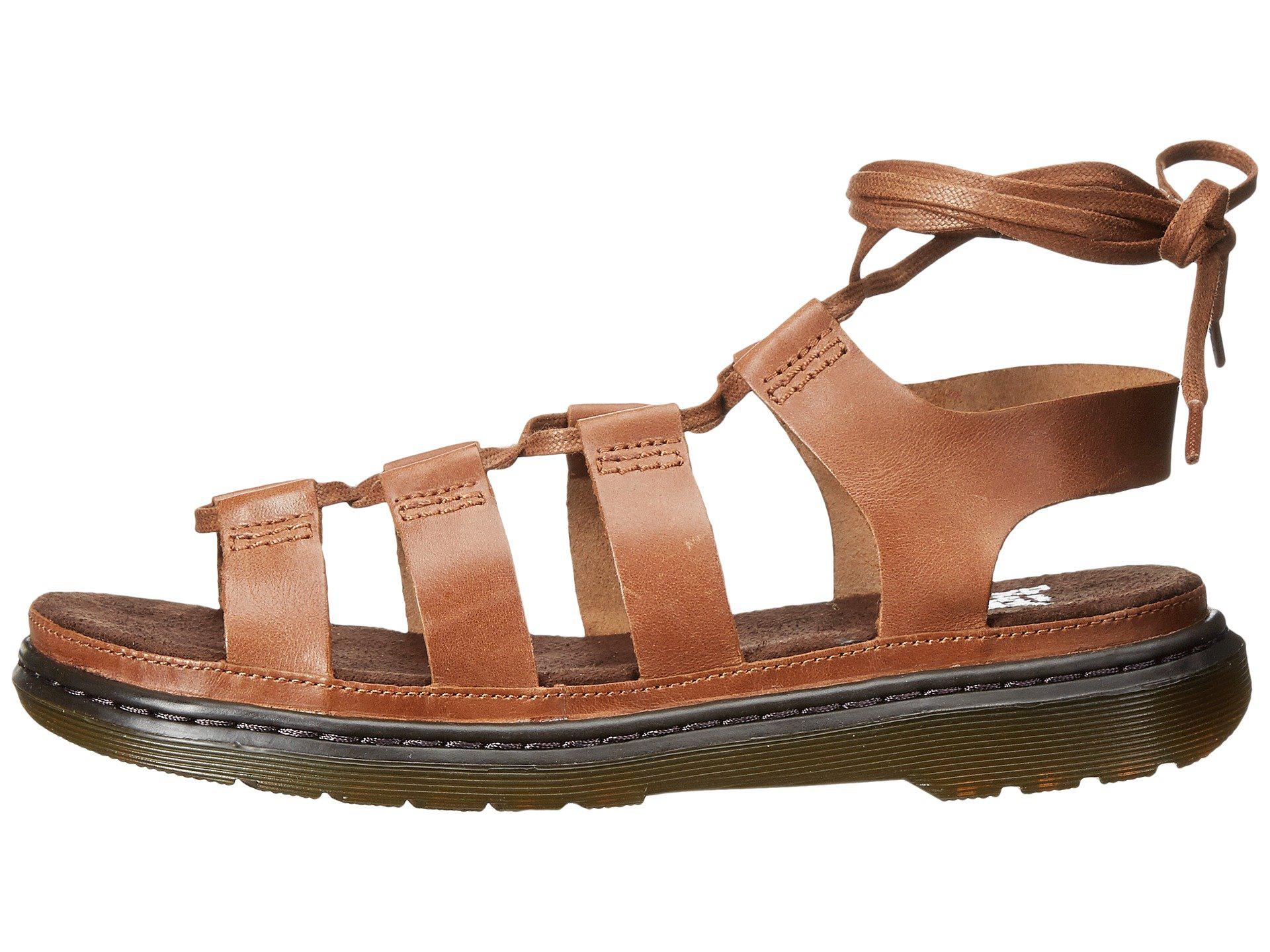 Dr. Martens Leather Kristina Ghillie Sandal (tan Polished Oily Illusion)  Women's Sandals in Brown - Lyst