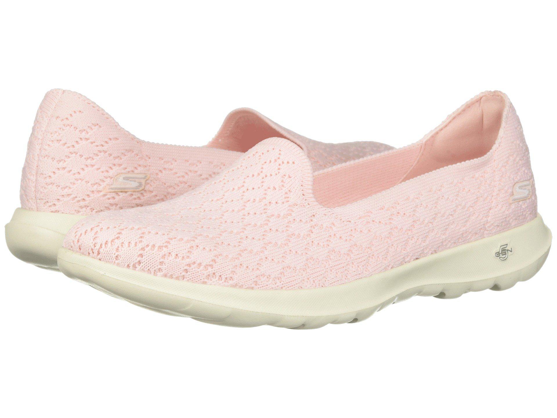 Lyst - Skechers Go Walk Lite - Daisy (gray) Women's Slip On Shoes in Pink