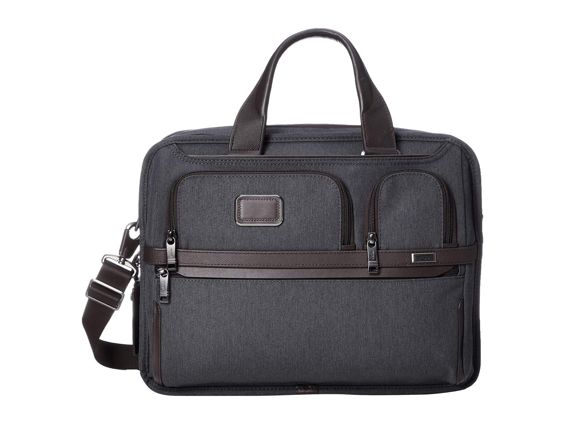 Tumi Synthetic Alpha 3 Expandable Organizer Laptop Brief in Pewter