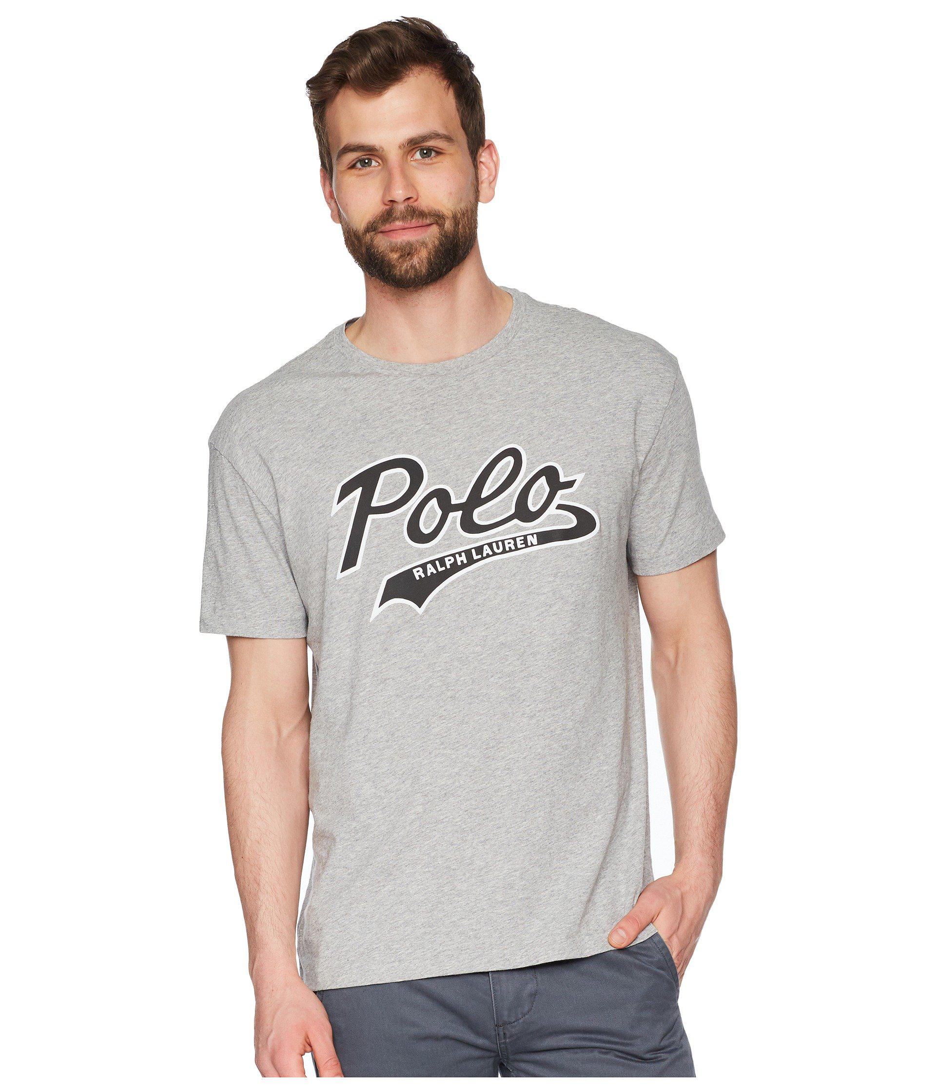 Polo Ralph Lauren Print Shop Script Logo Tee (black) Men's T Shirt in Gray  for Men | Lyst