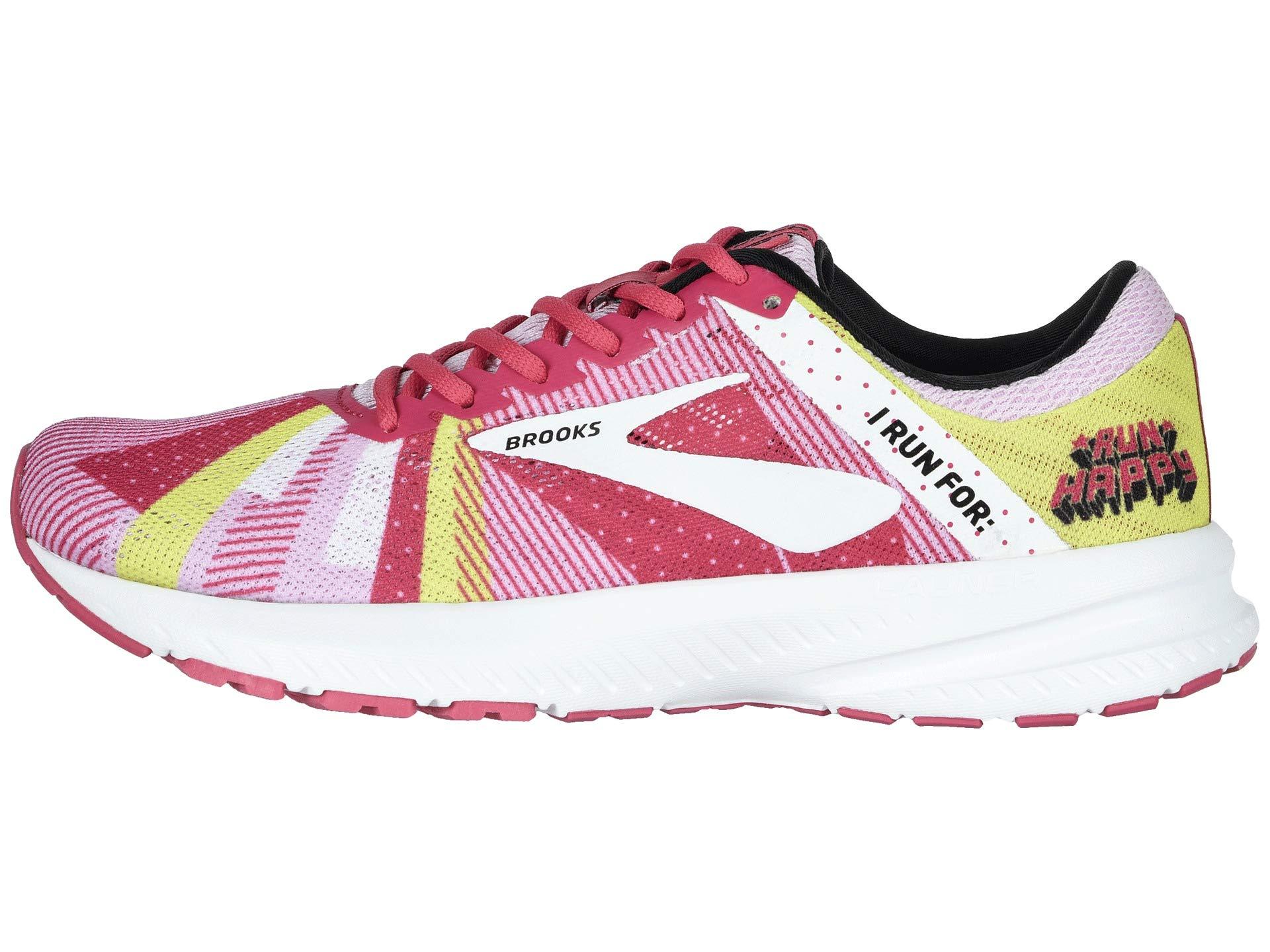 brooks launch 6 pink white lemon
