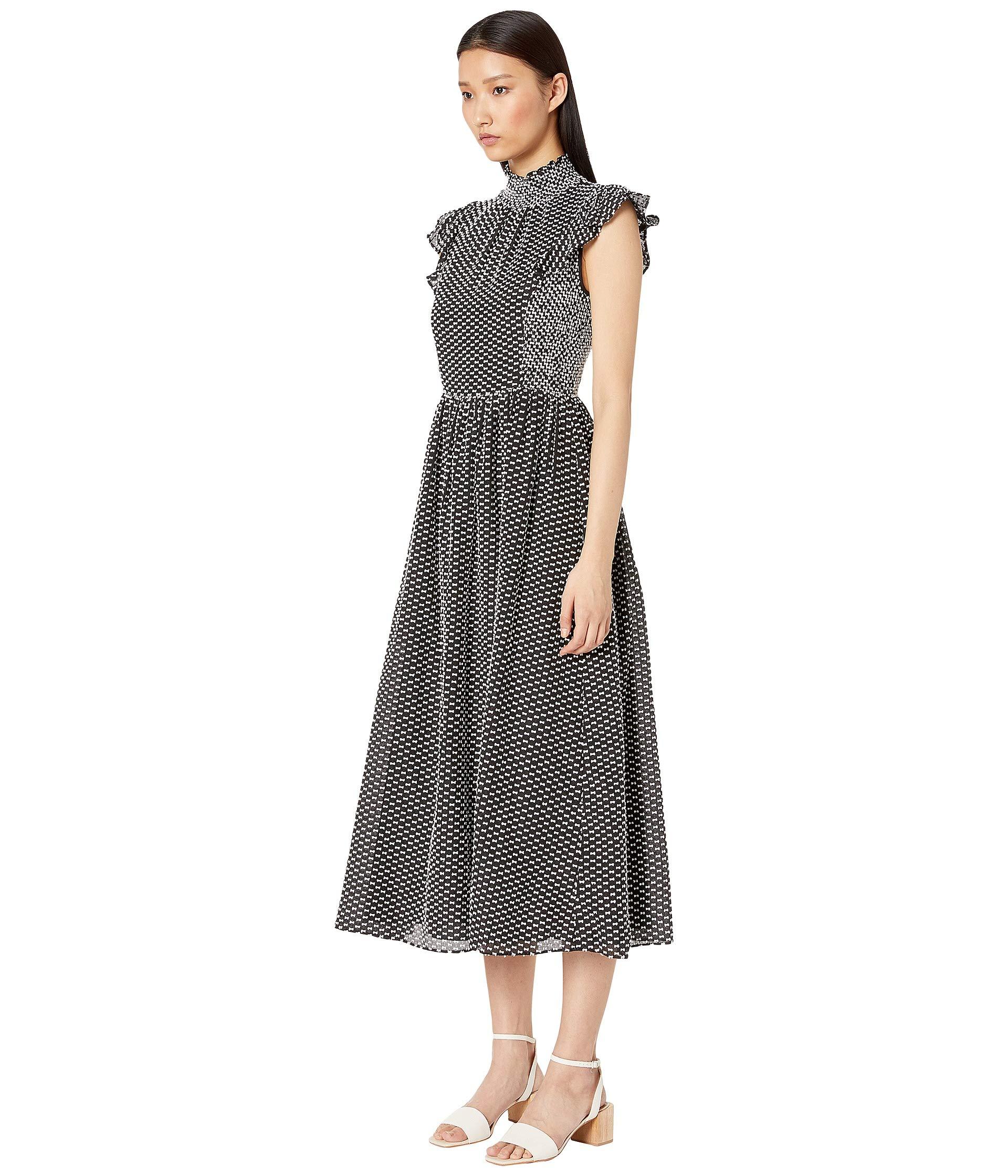 kate spade smocked clip midi dress