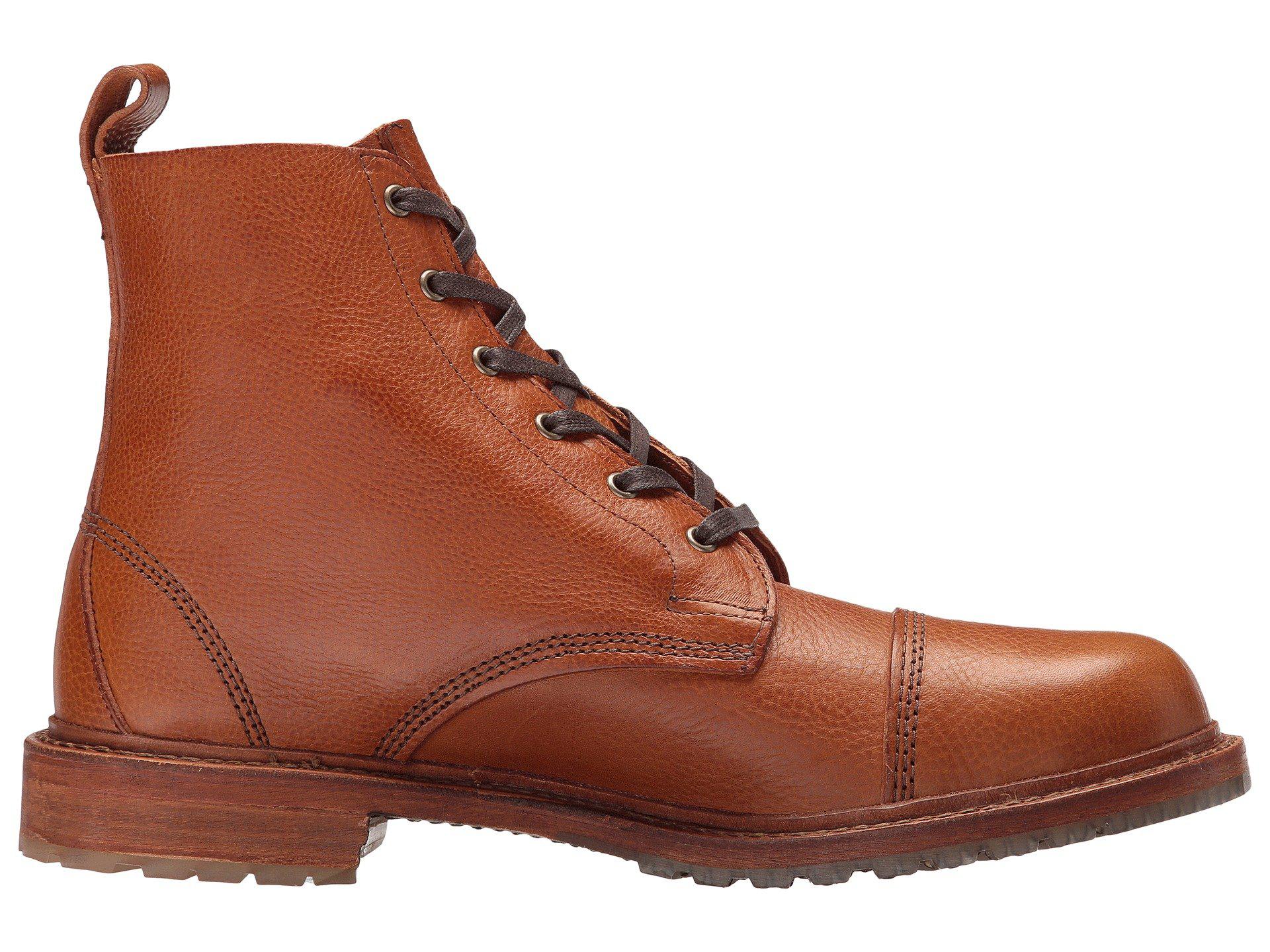 caen cap toe suede boot