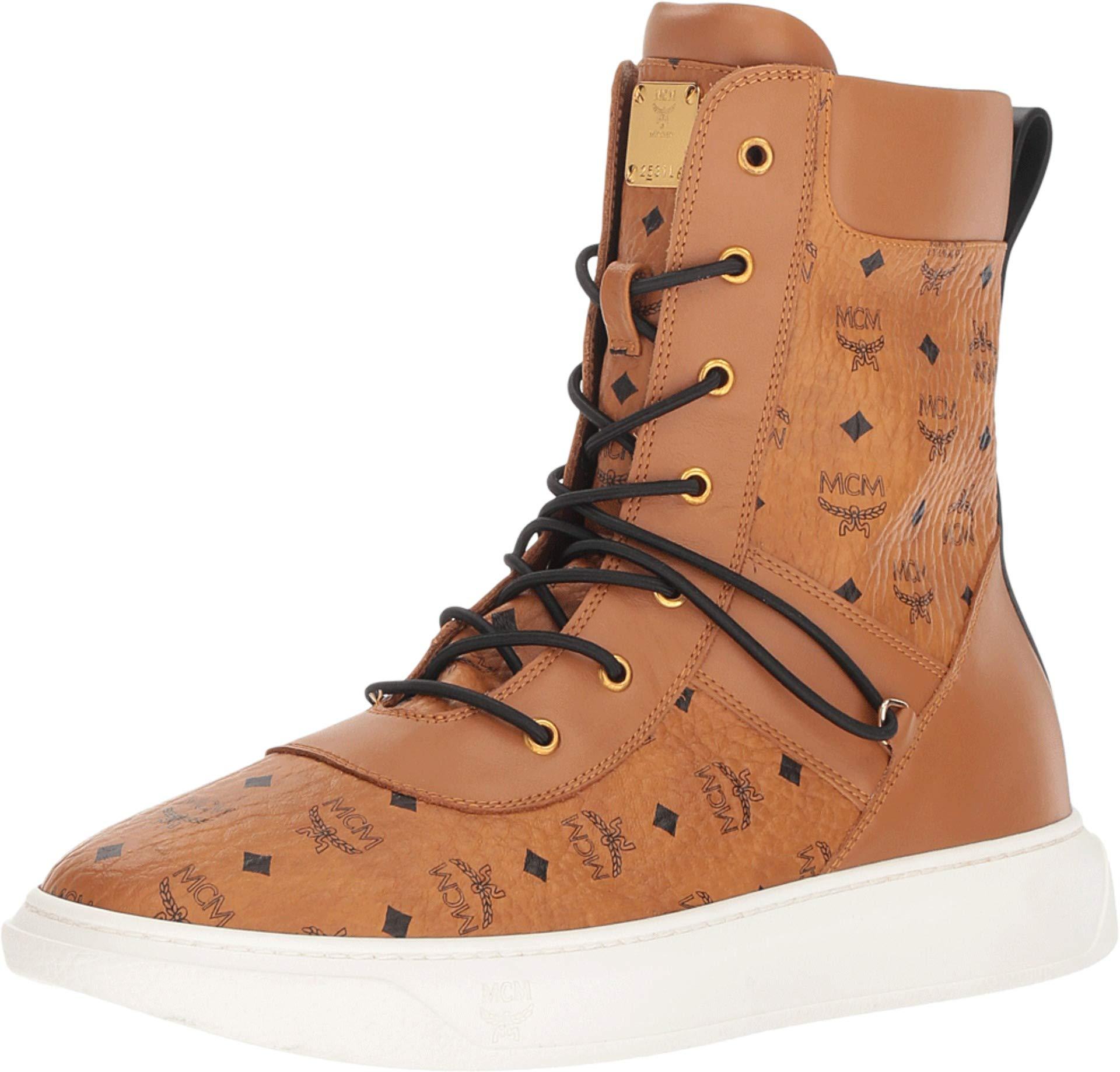 MCM Canvas Logo Group Boots in Cognac (Brown) for Men - Lyst