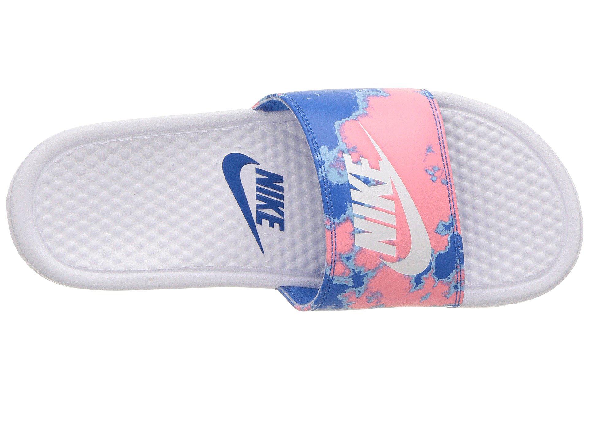 coral nike slides