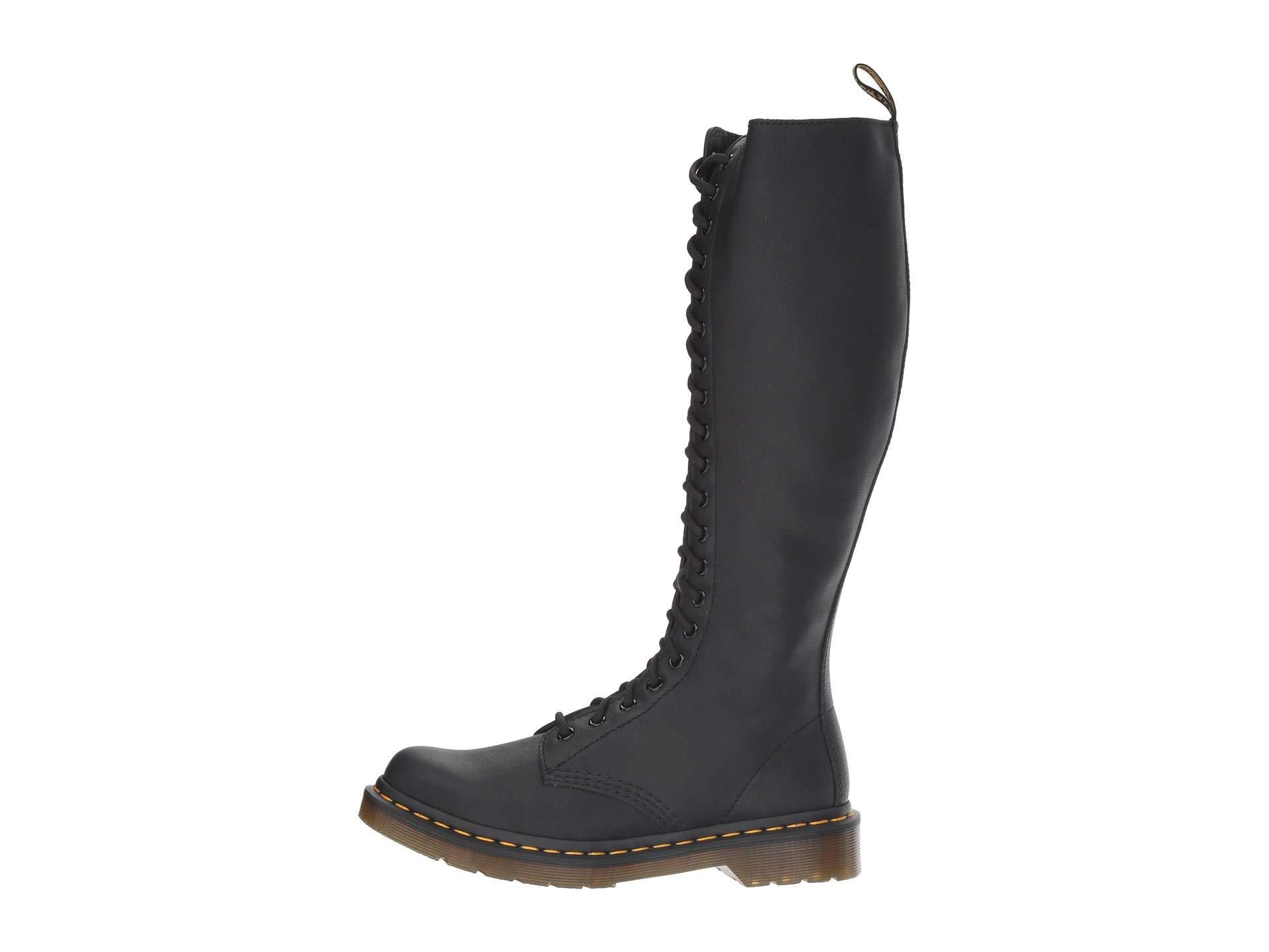 Dr. Martens Leather 1b60 20-eye Zip Boot (black Virginia) Women's Boots -  Lyst