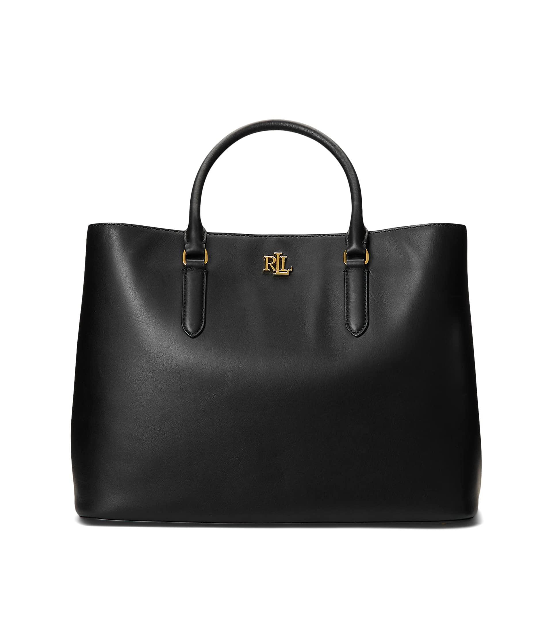 Lauren by Ralph Lauren Leather Large Marcy Satchel in Black Lyst