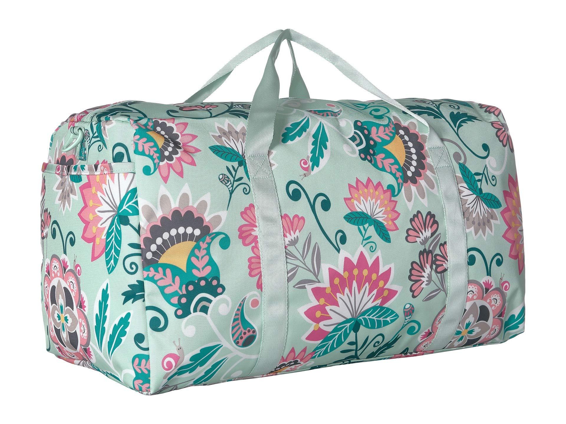 Vera Bradley Synthetic Lighten Up Large Travel Duffel Bag Bag in Mint Flowers (Green) - Lyst