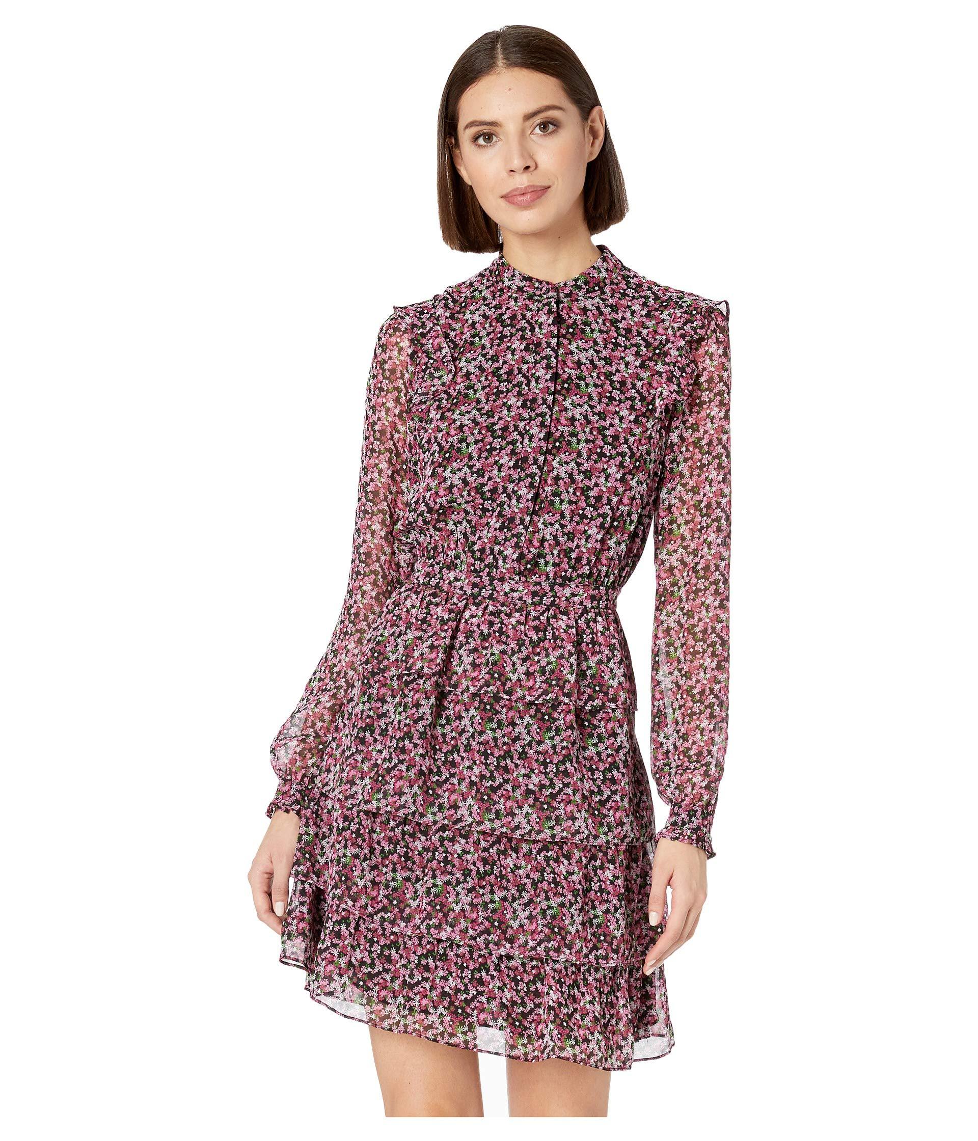 michael kors floral chiffon shirtdress