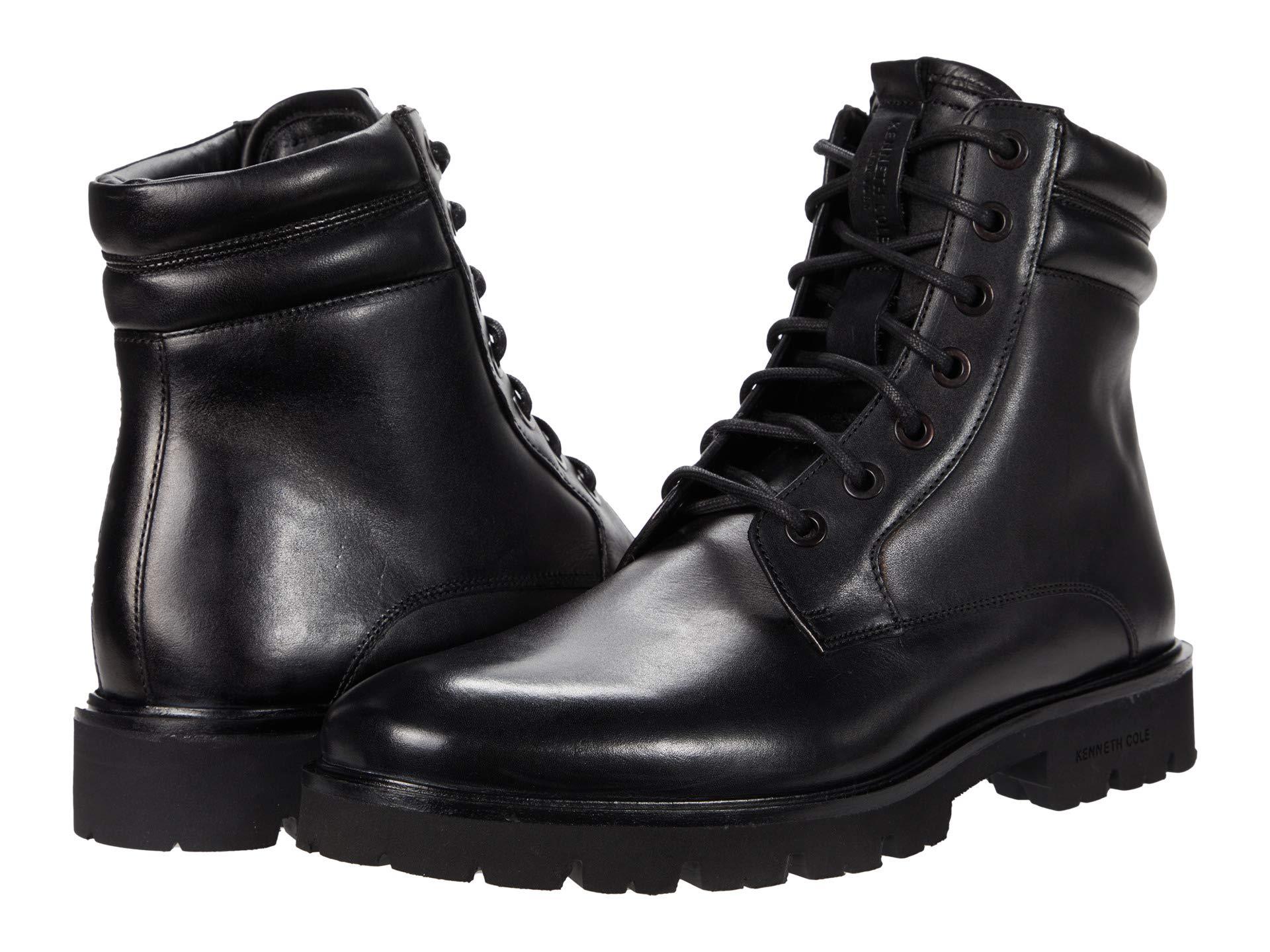 Kenneth Cole Leather Rhode Lug Boot in Black for Men | Lyst