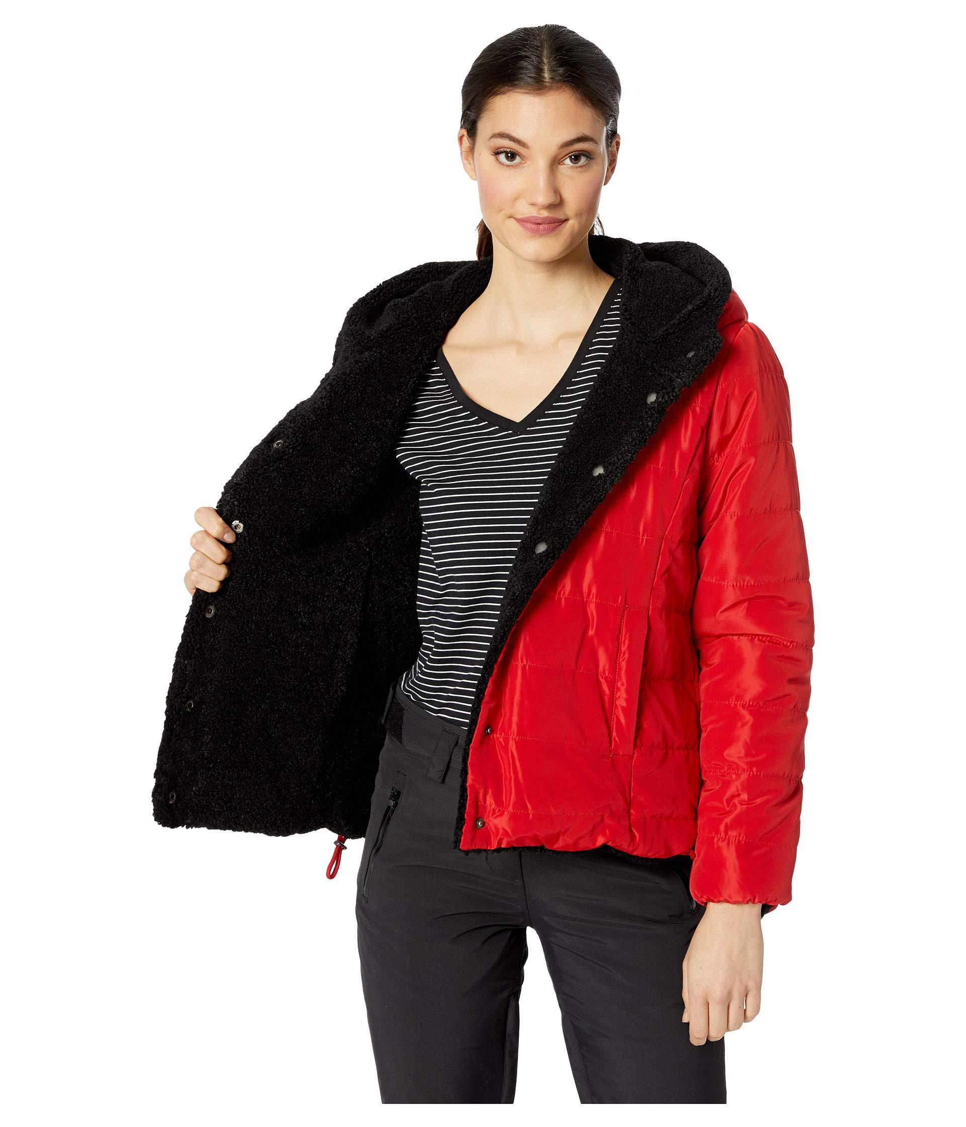 ladies red puffa jackets