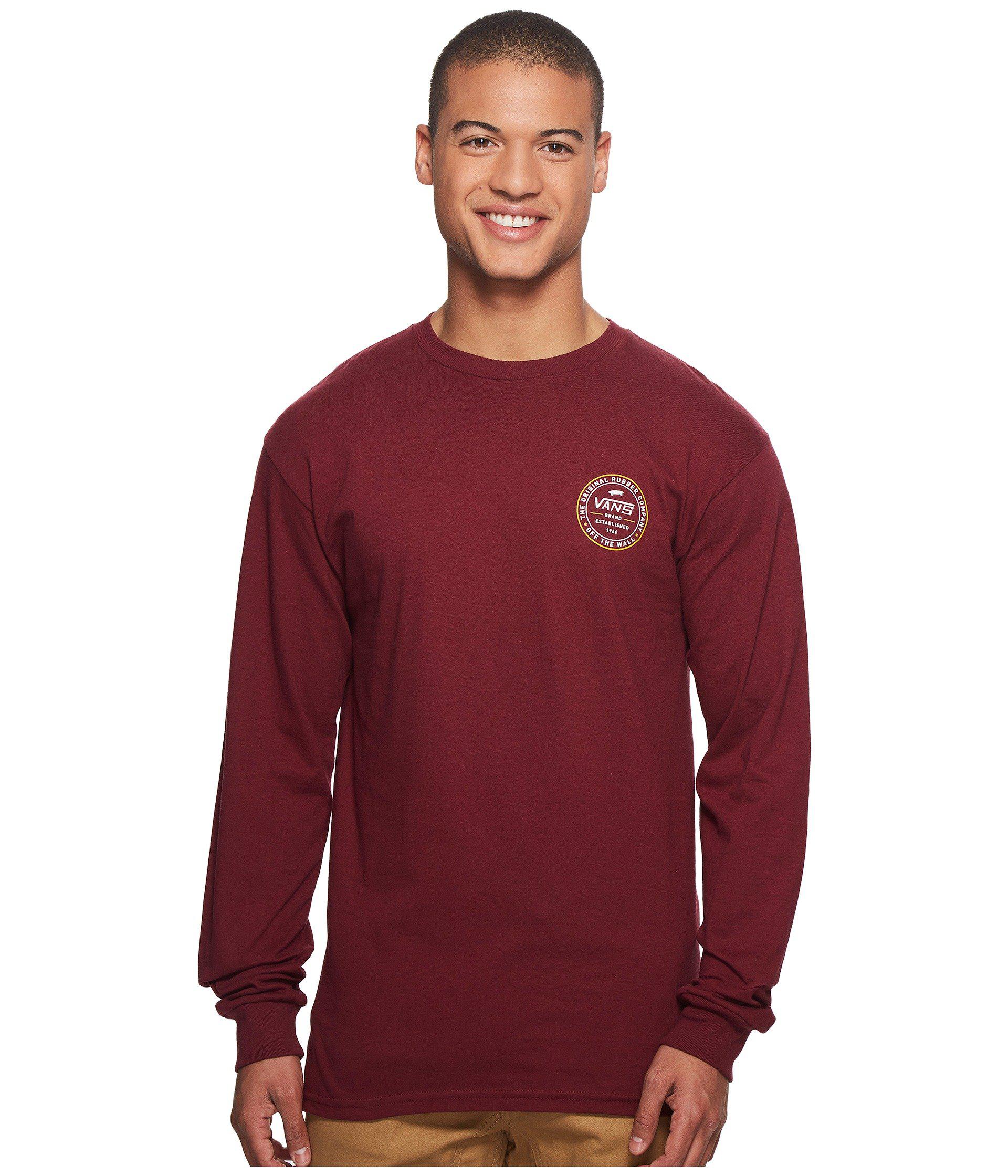 vans burgundy long sleeve t shirt