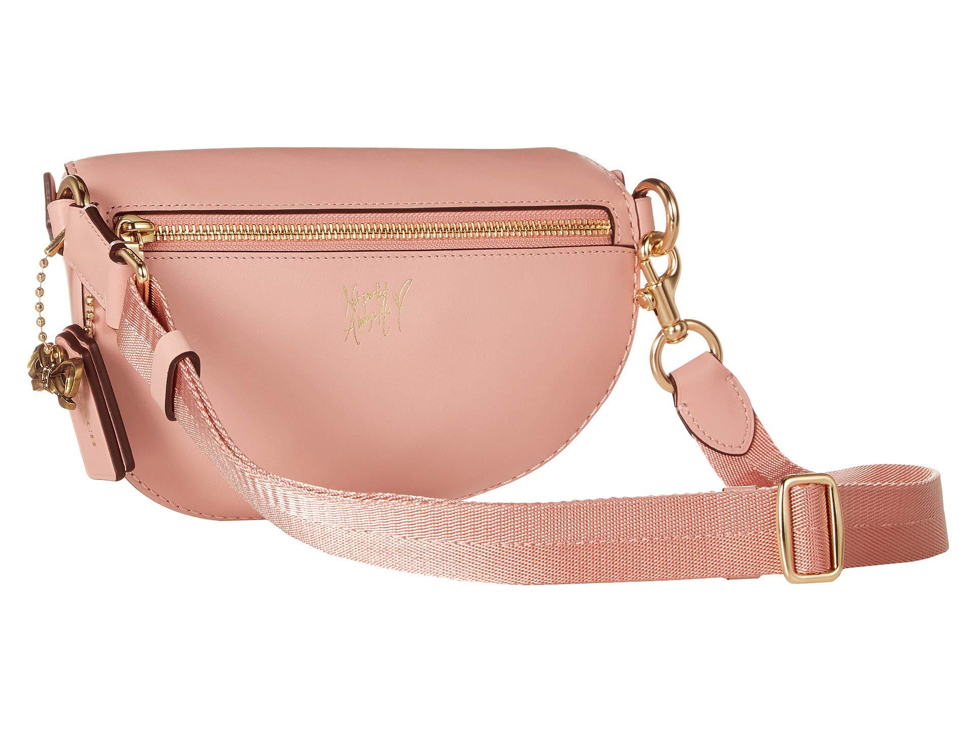 COACH Leather Selena Quote Belt Bag (gd/peony) Bags in Pink | Lyst