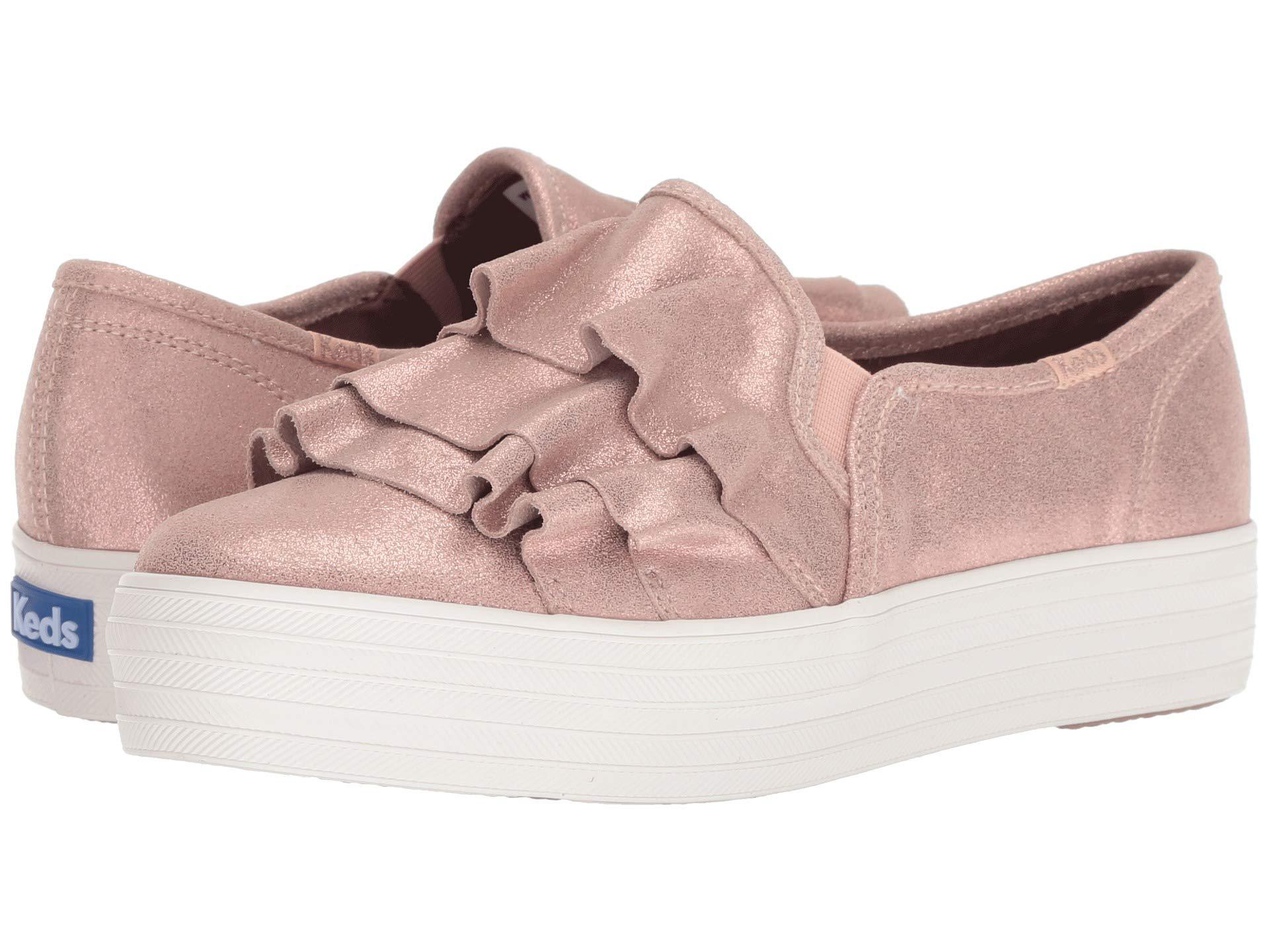 keds triple ruffle leather black