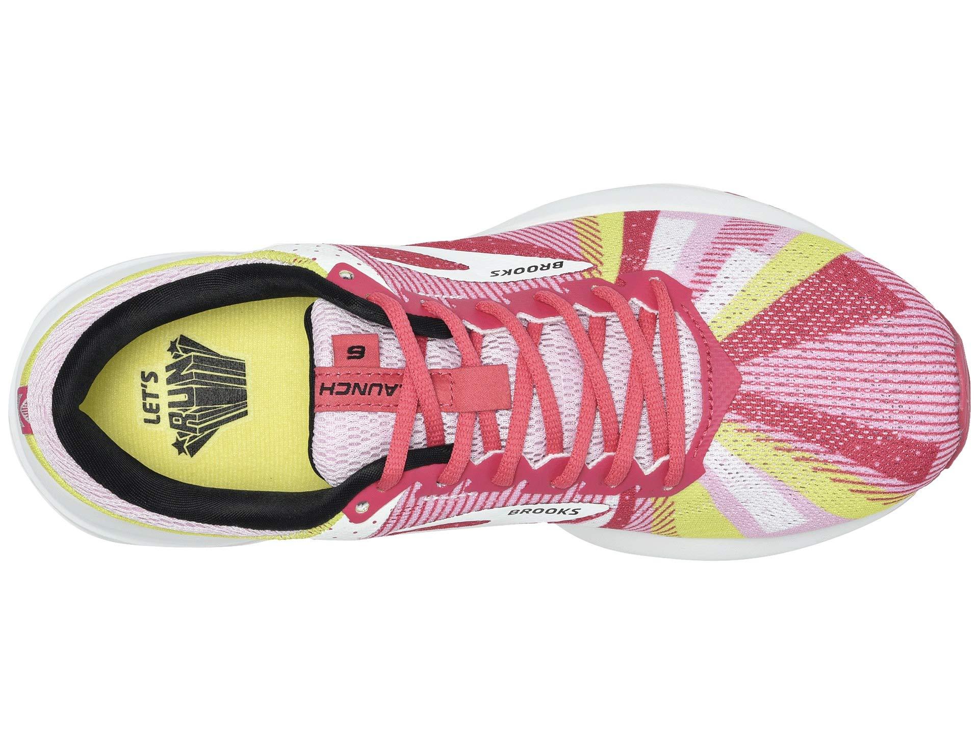 brooks launch 6 pink white lemon
