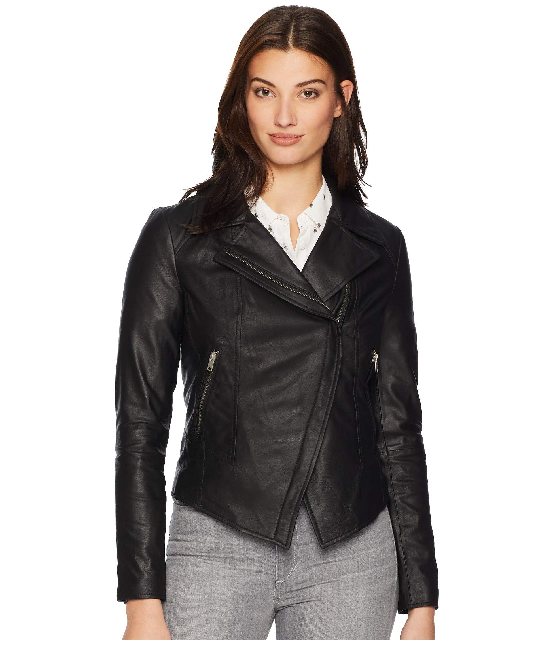 Black Bayside Leather Scuba Jacket Midnight Women S Coat