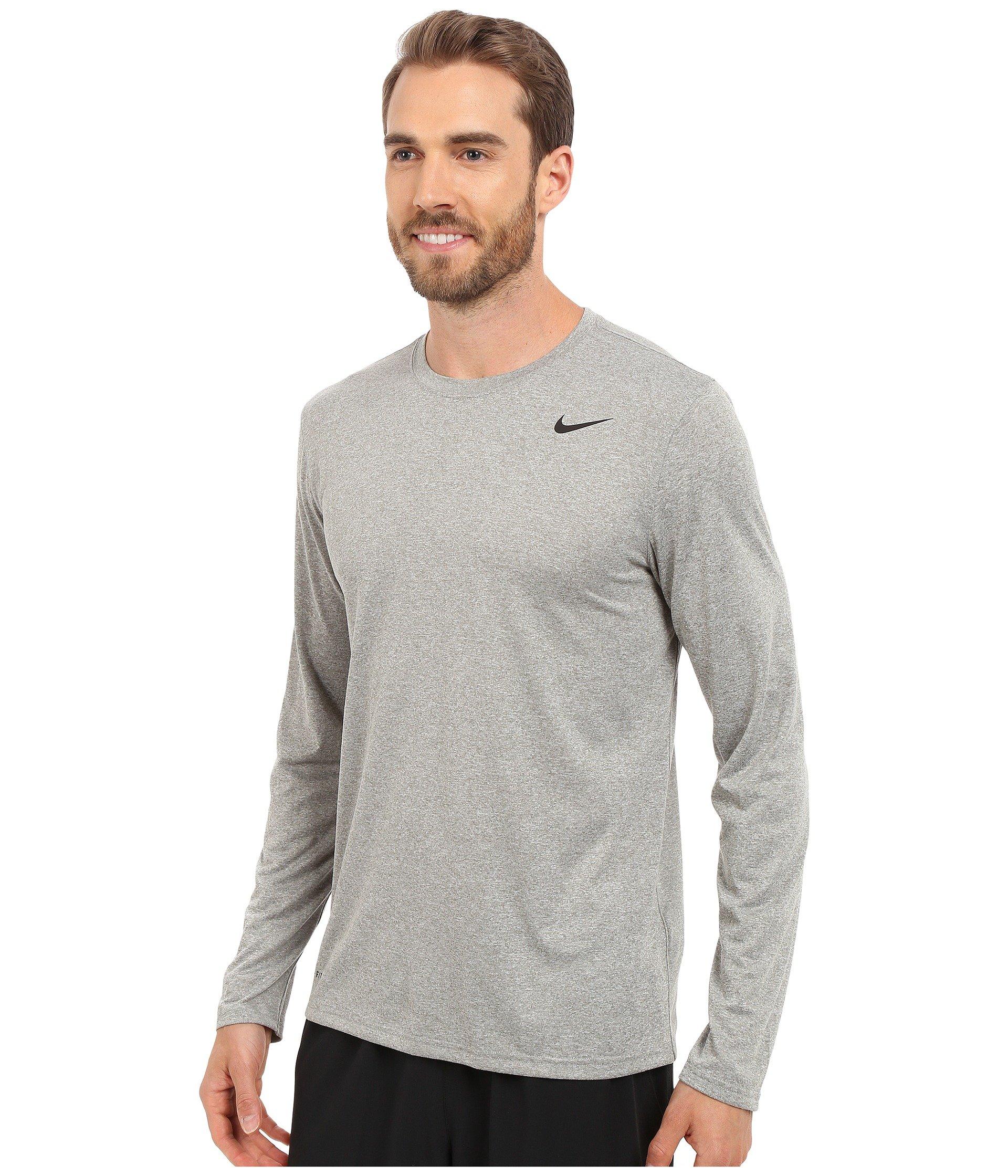 Nike Synthetic Long-sleeve Dri-fit Legend Training Tee in Dark Grey ...