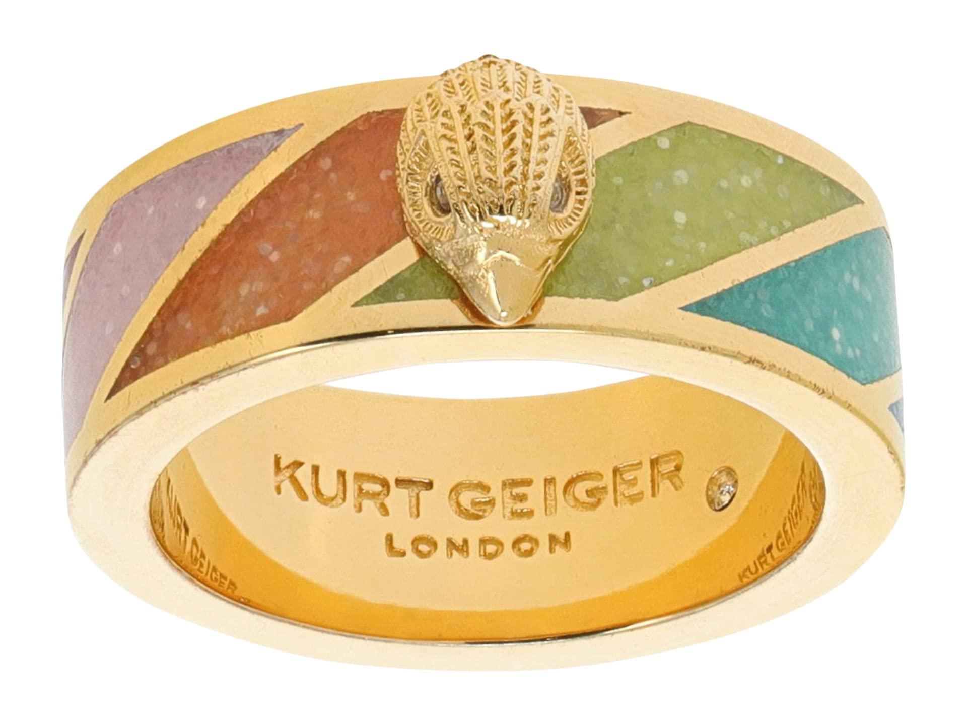 Kurt Geiger Signature Rainbow Band Ring in Yellow | Lyst