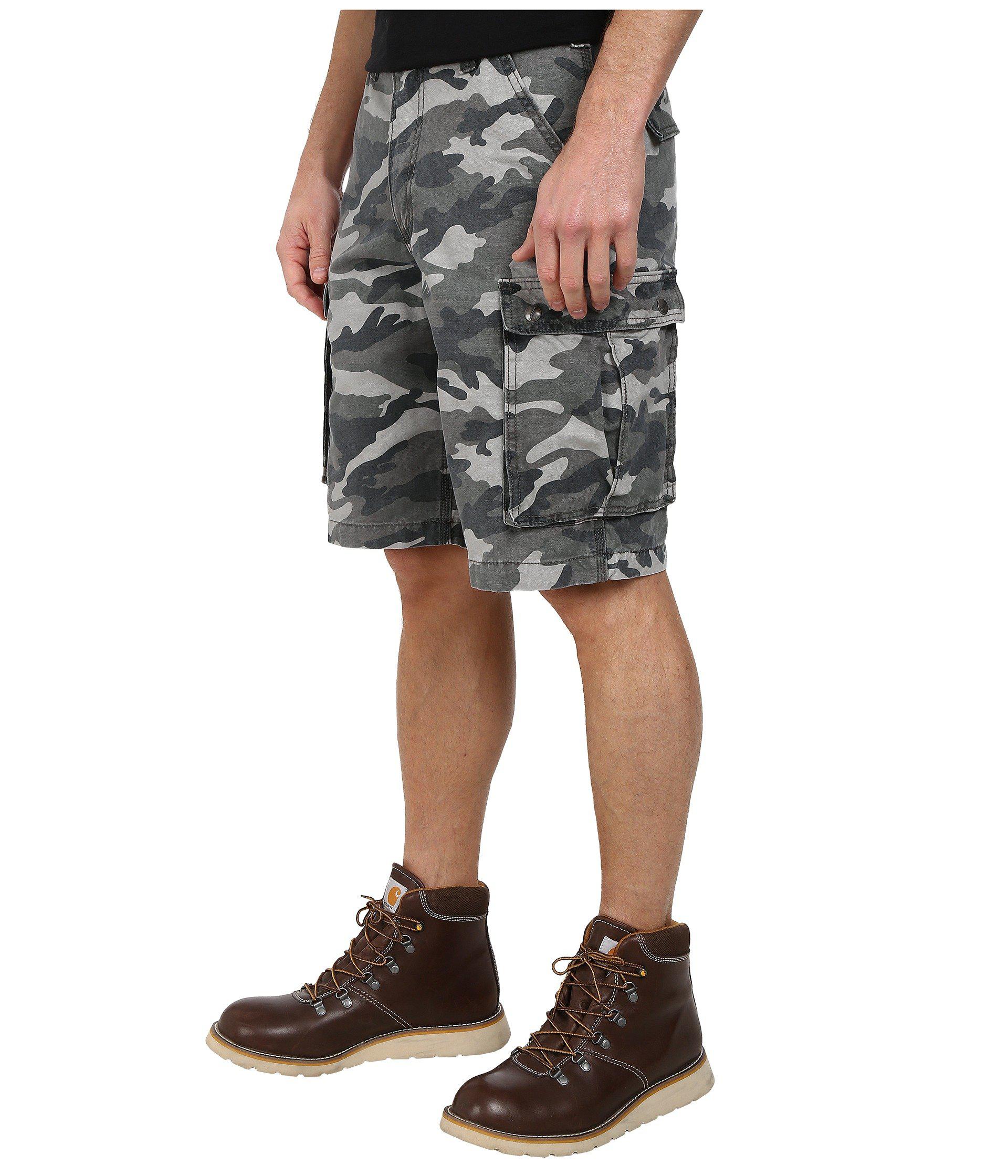 Carhartt Canvas Rugged Cargo Camo Short Relaxed Fit,Rugged Gray Camo,31 for  Men | Lyst