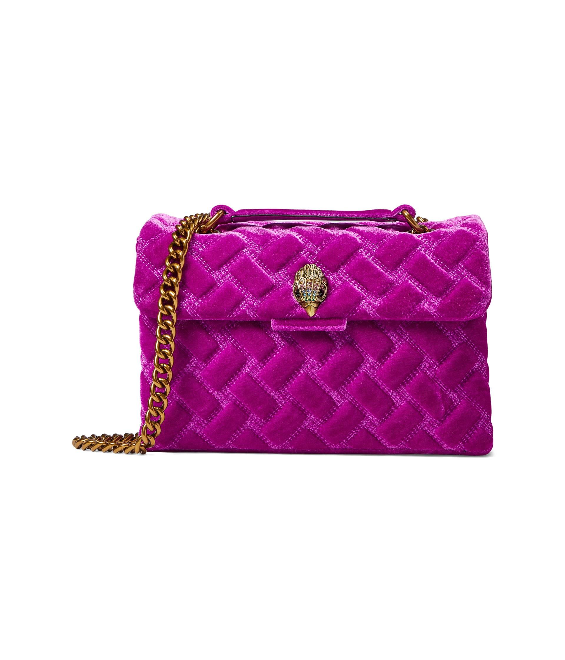 Kurt Geiger Velvet Kensington Bag in Purple Lyst