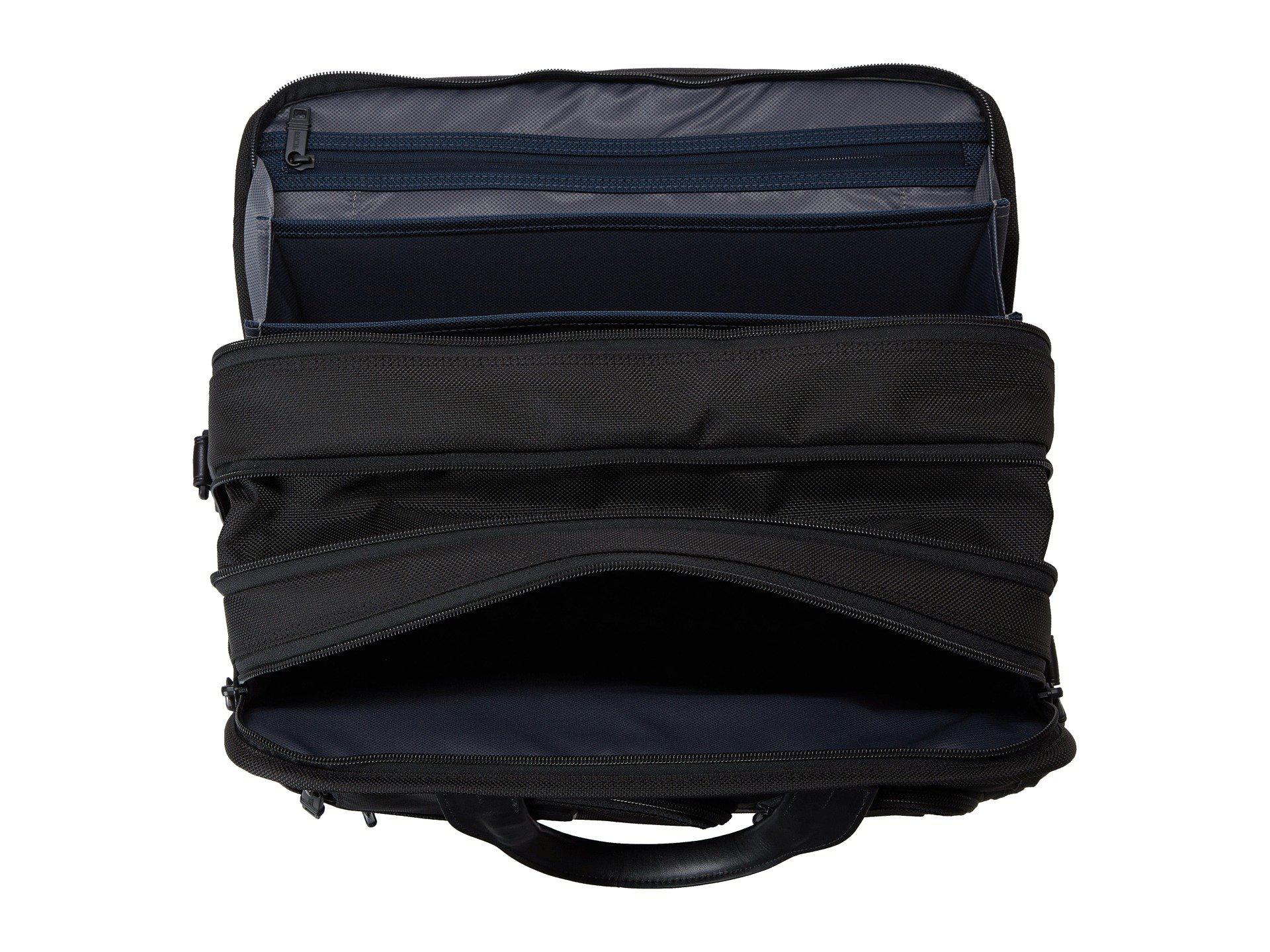 Tumi Leather Alpha 2 Expandable Organizer Laptop Brief (black
