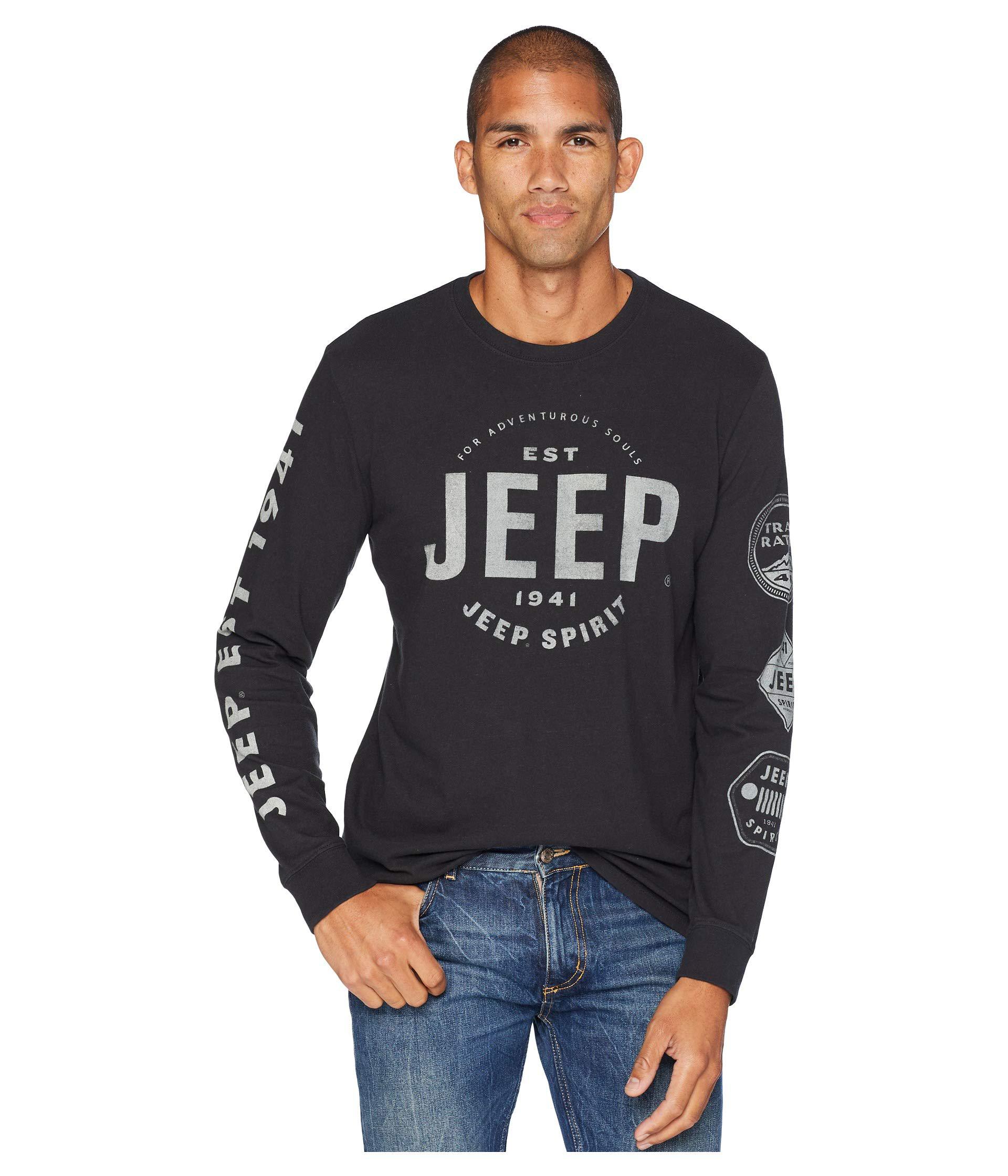 Cotton Long Sleeve Jeep Graphic Tee 