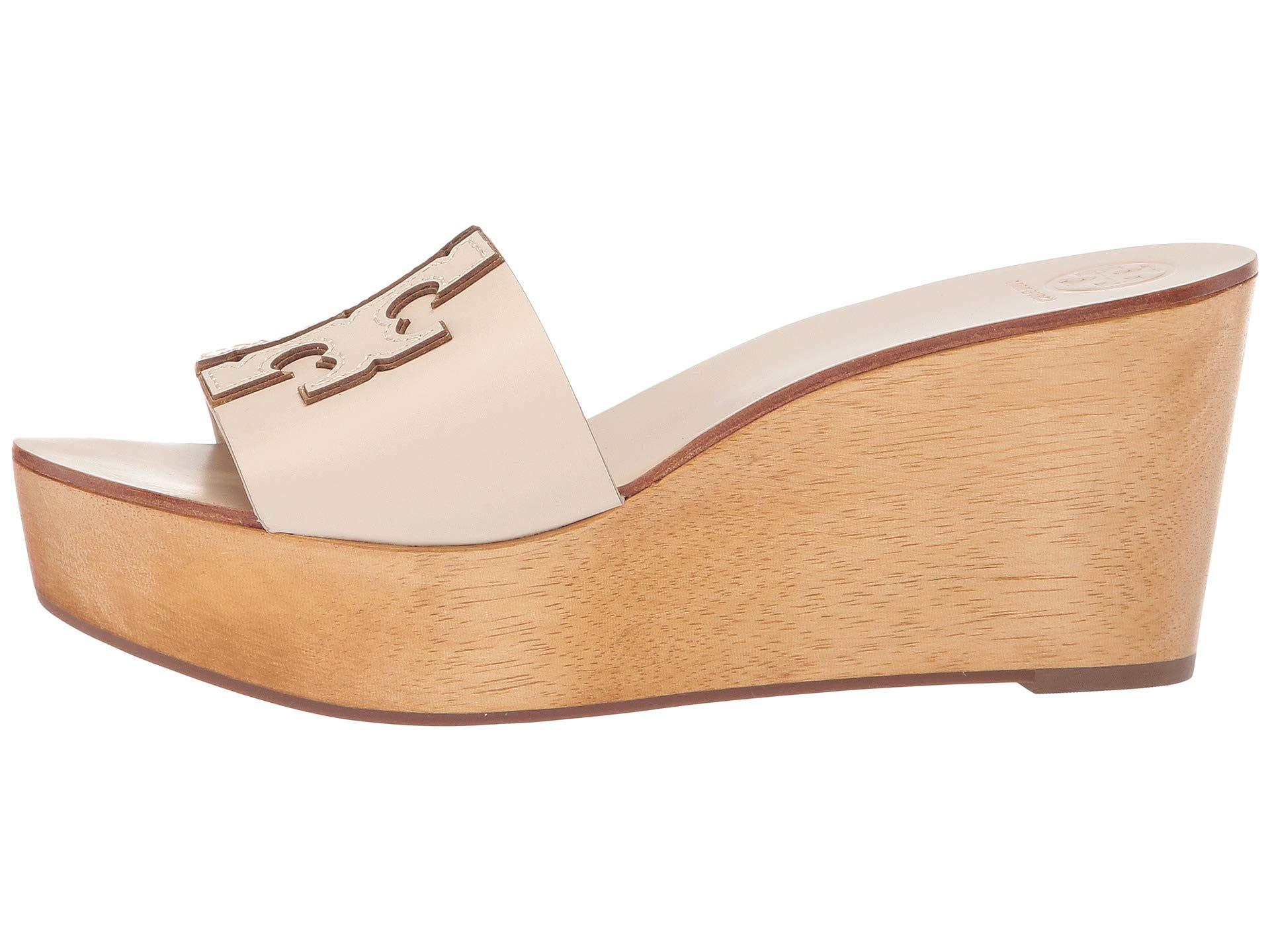 Tory Burch 80 Mm Ines Wedge Slide (new Cream/gold) Women's Shoes in  Metallic | Lyst