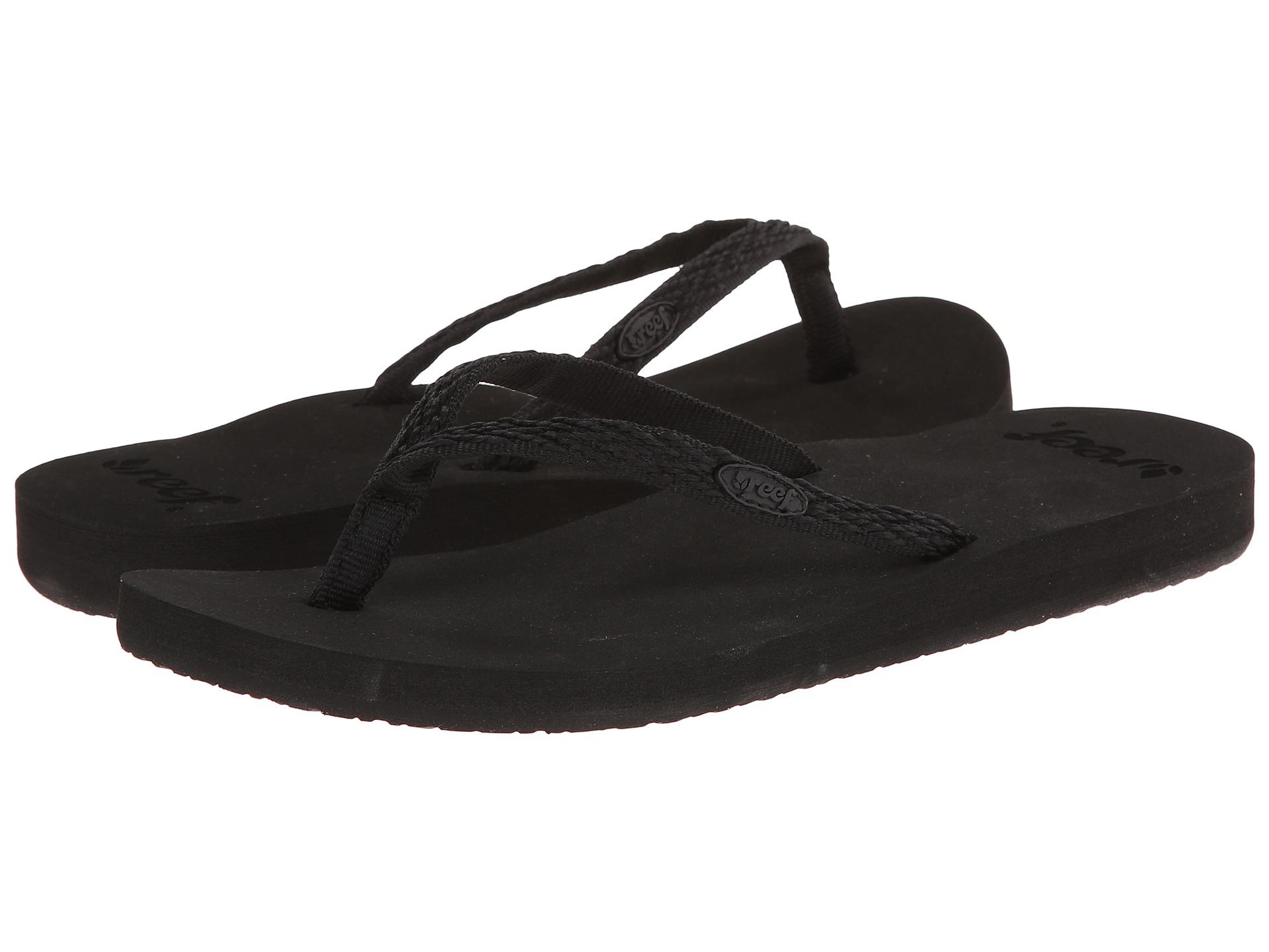 Women girl reef ginger drift flip flops summer beach sandals black size | eBay