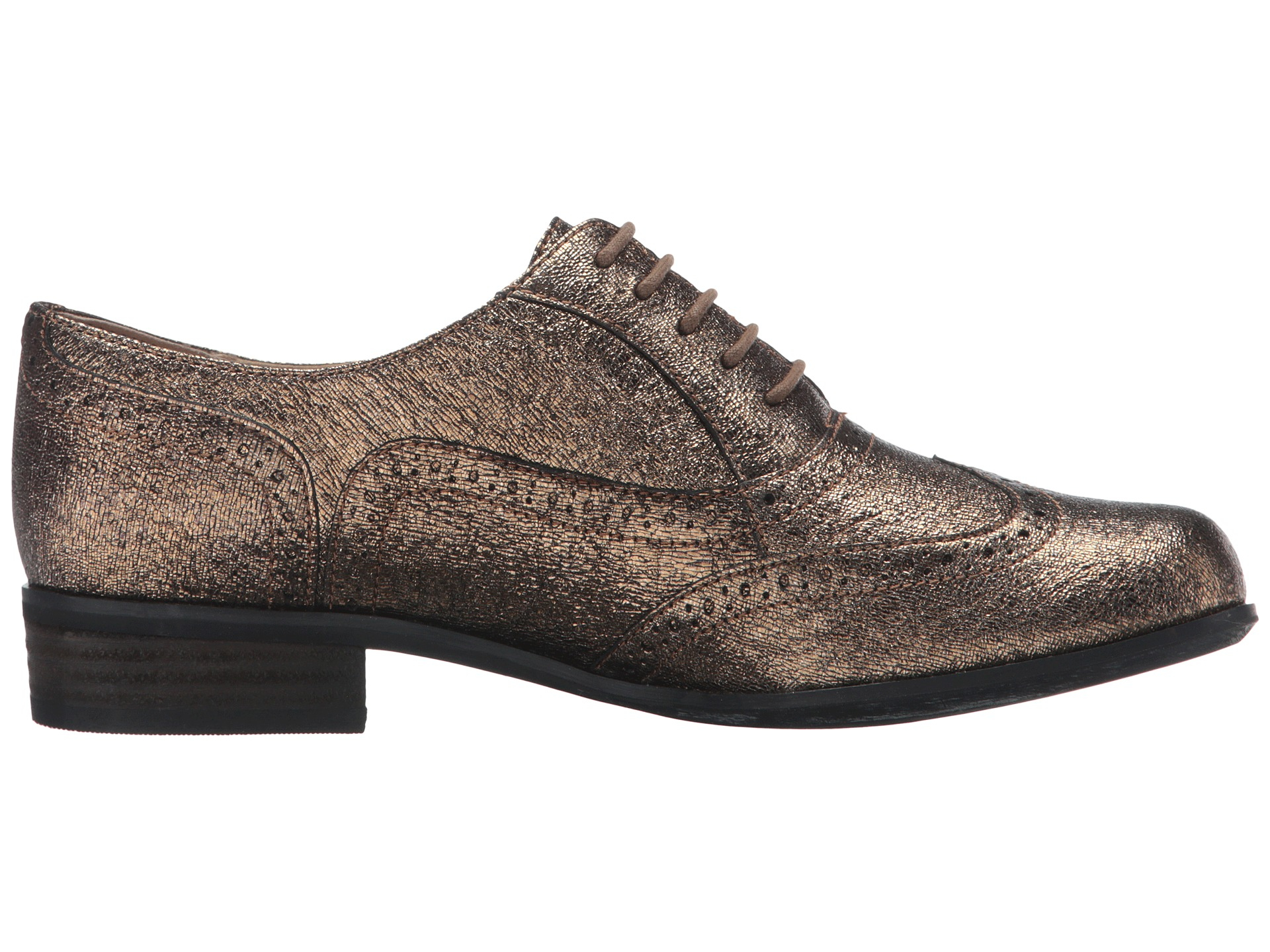 clarks gold brogues