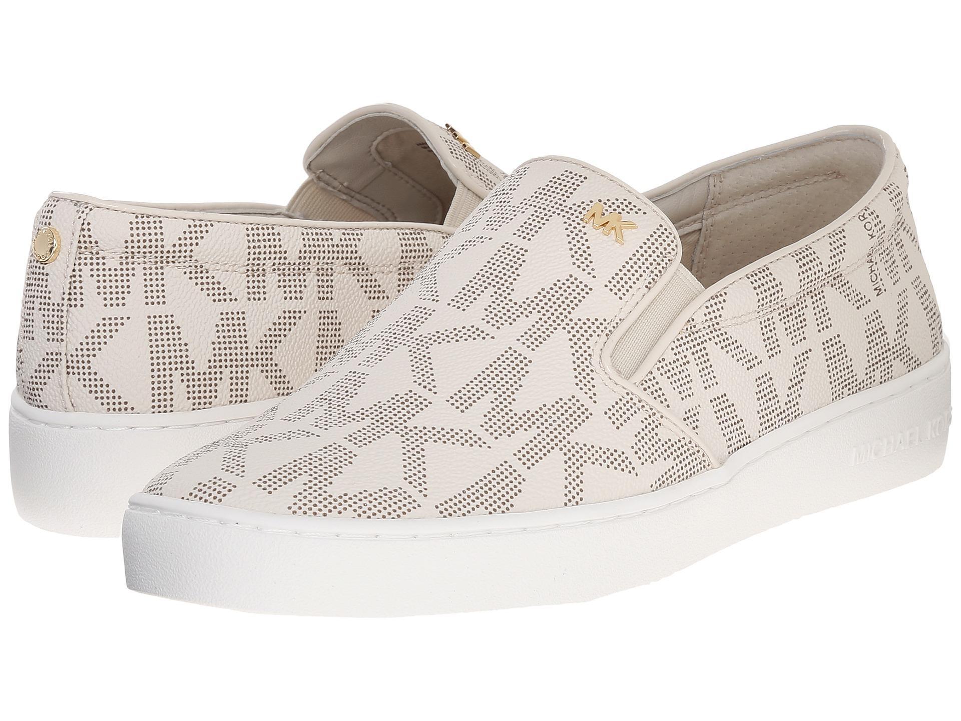 mk white slip on sneakers