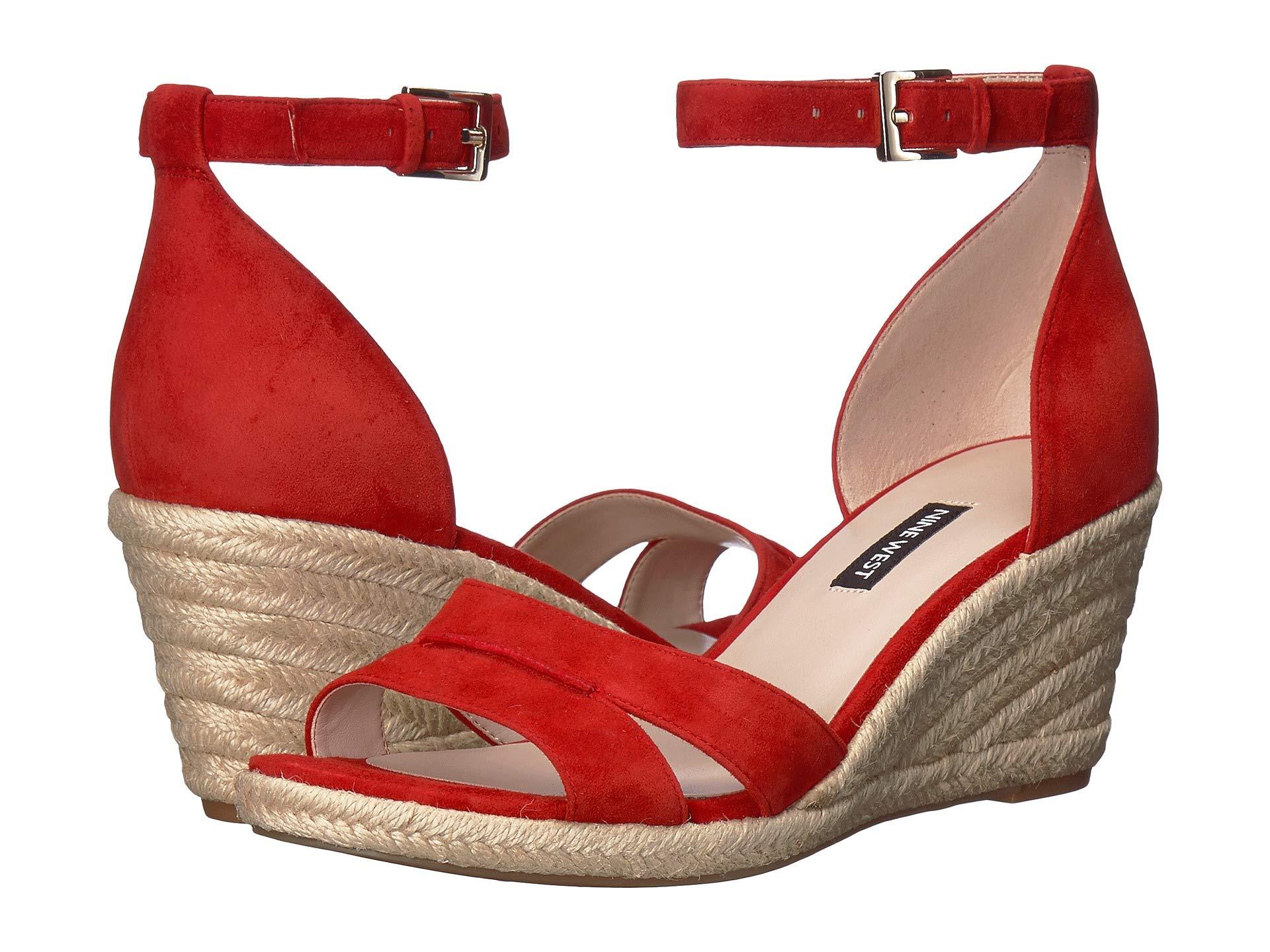 nine west red wedge sandals