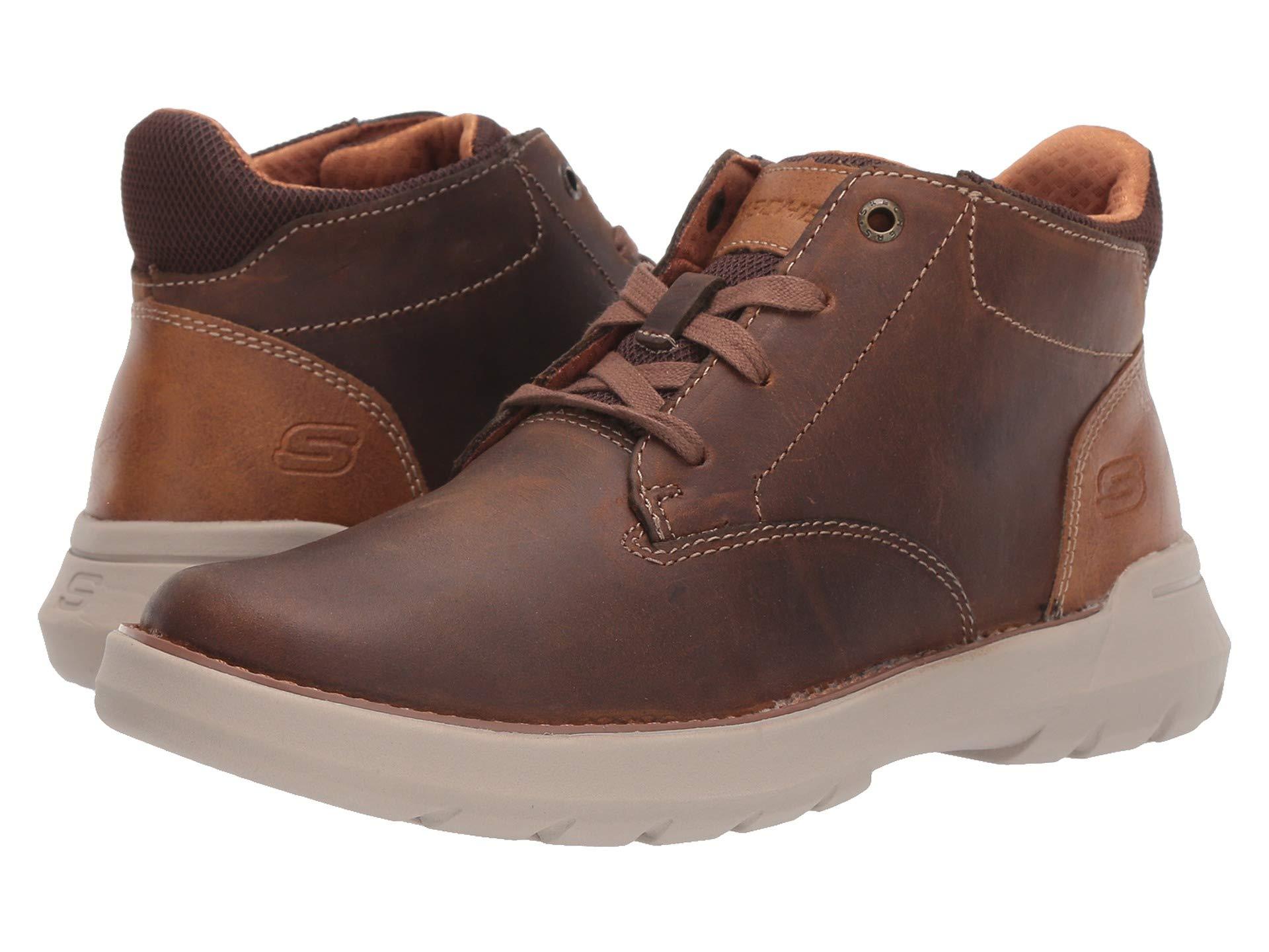 Skechers Leather Relaxed Fit Doveno - Molens in Brown for Men | Lyst