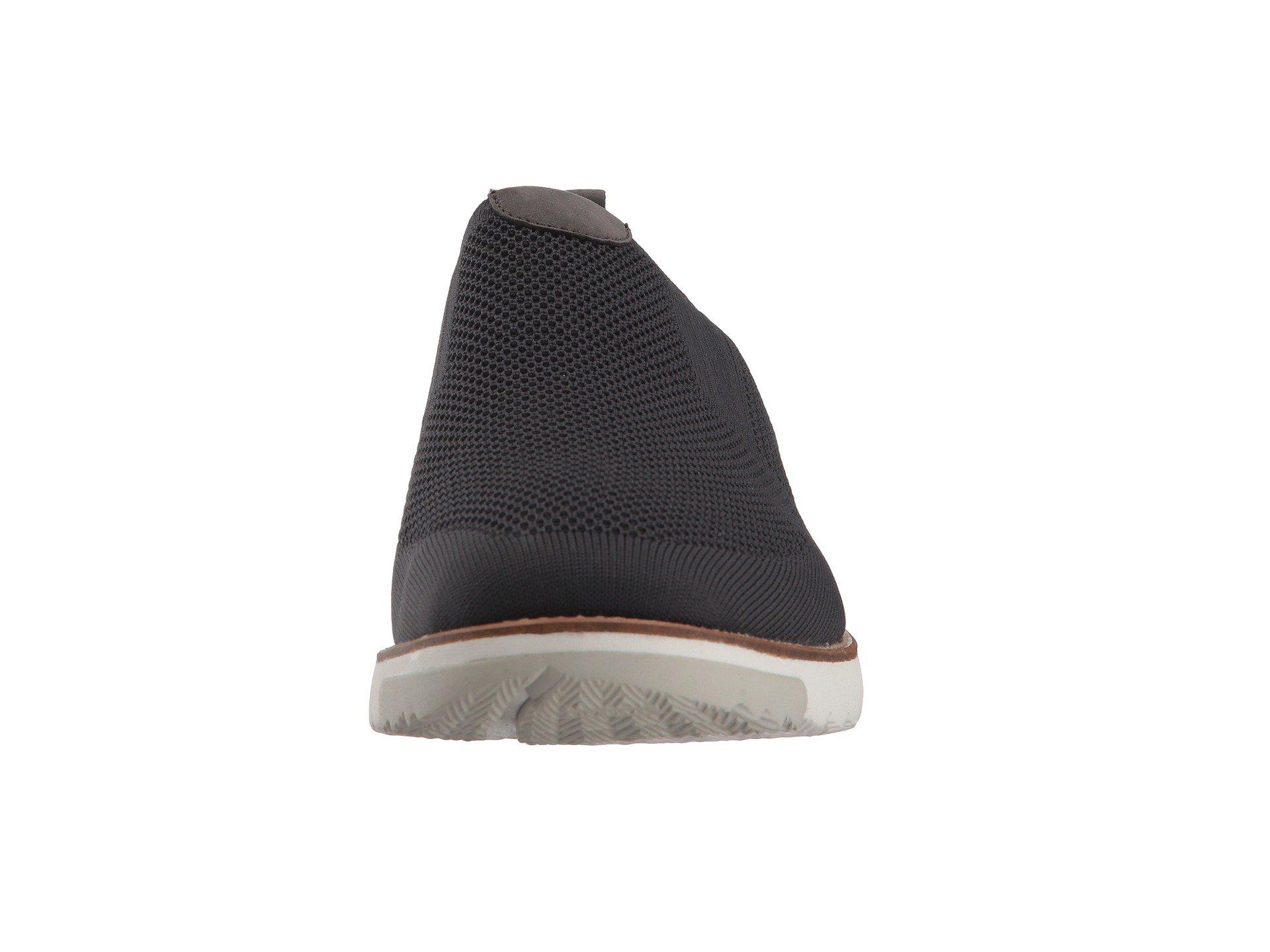 black and grey slip ons
