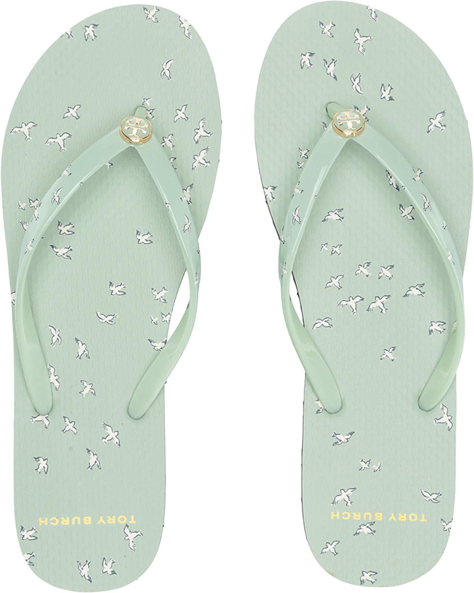 tory burch green flip flops