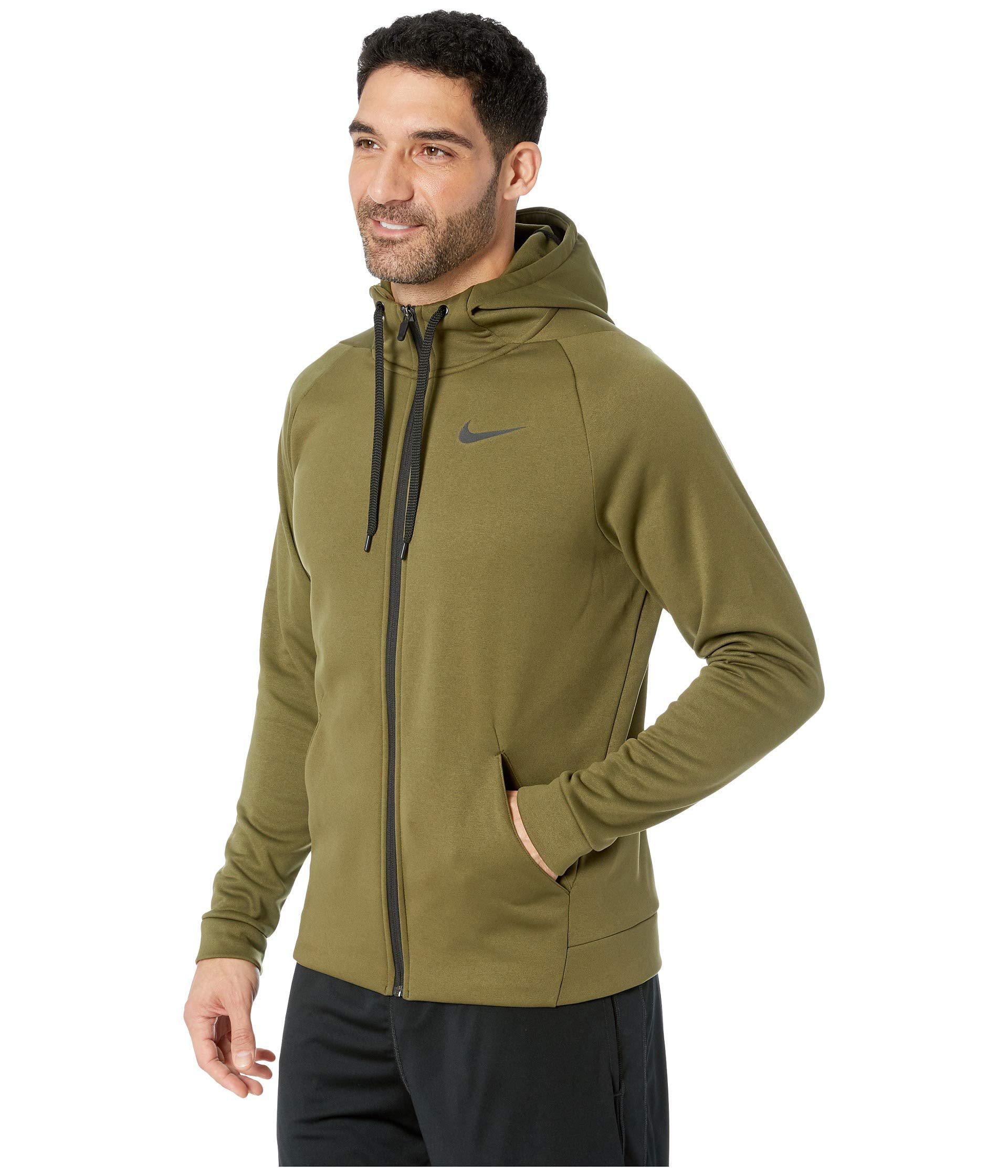 nike therma hoodie olive green