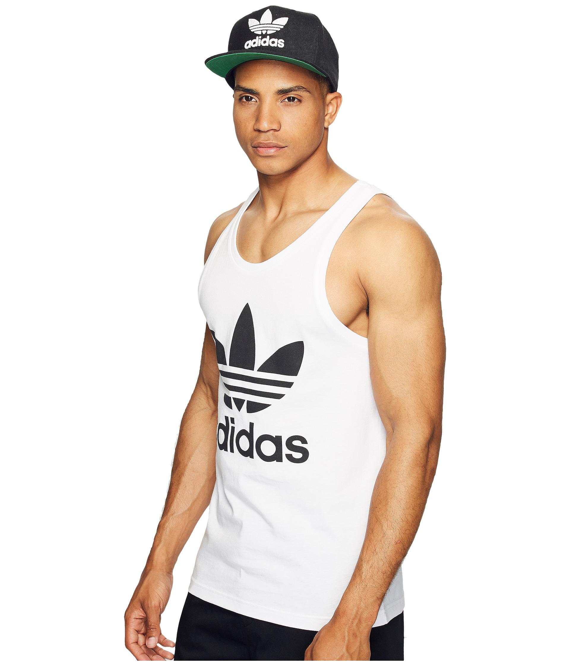 Lyst Adidas Originals Trefoil Tank Top in White for Men
