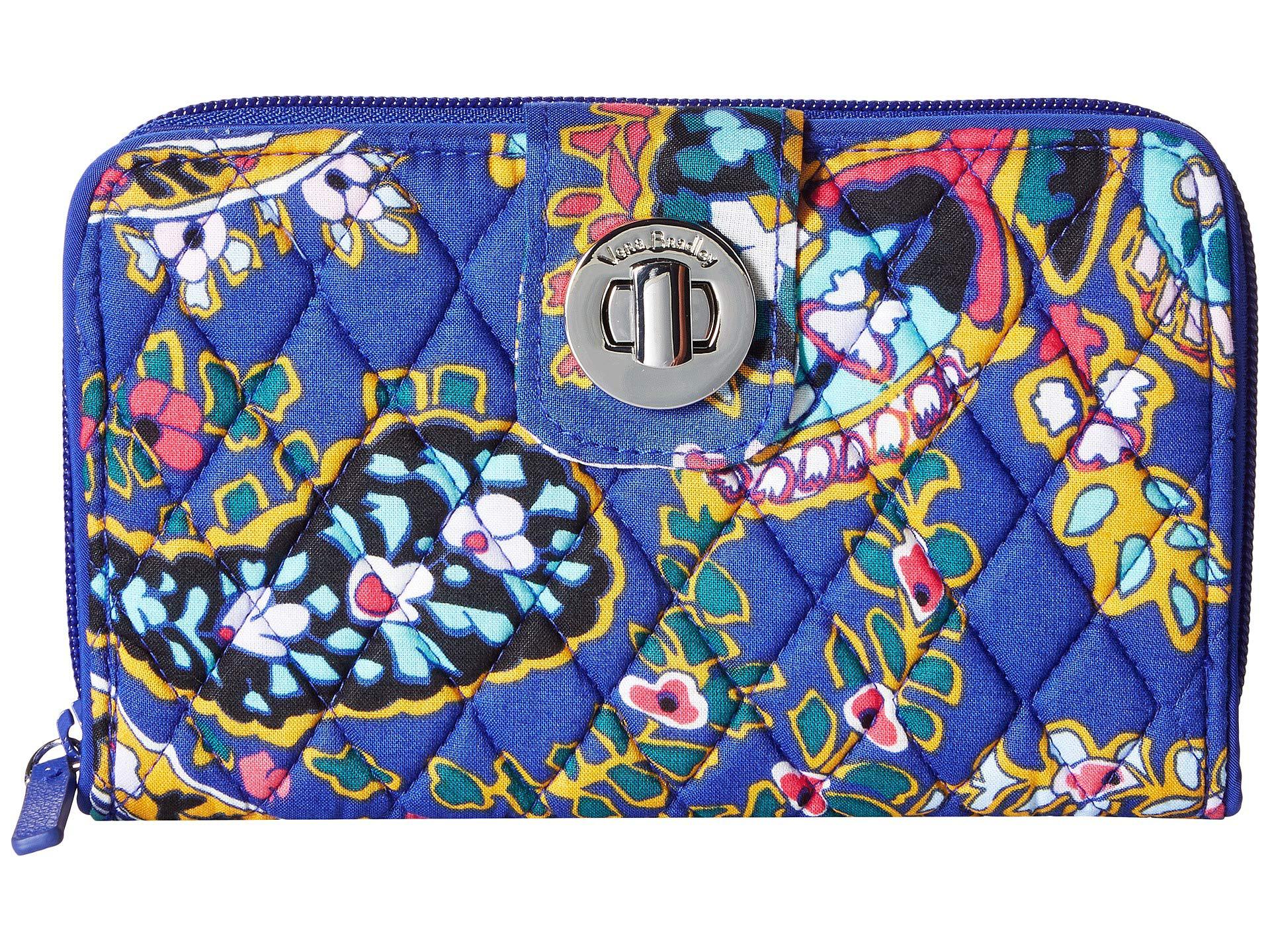 Vera Bradley Rfid Turnlock Wallet (vines Floral) Wallet Handbags in