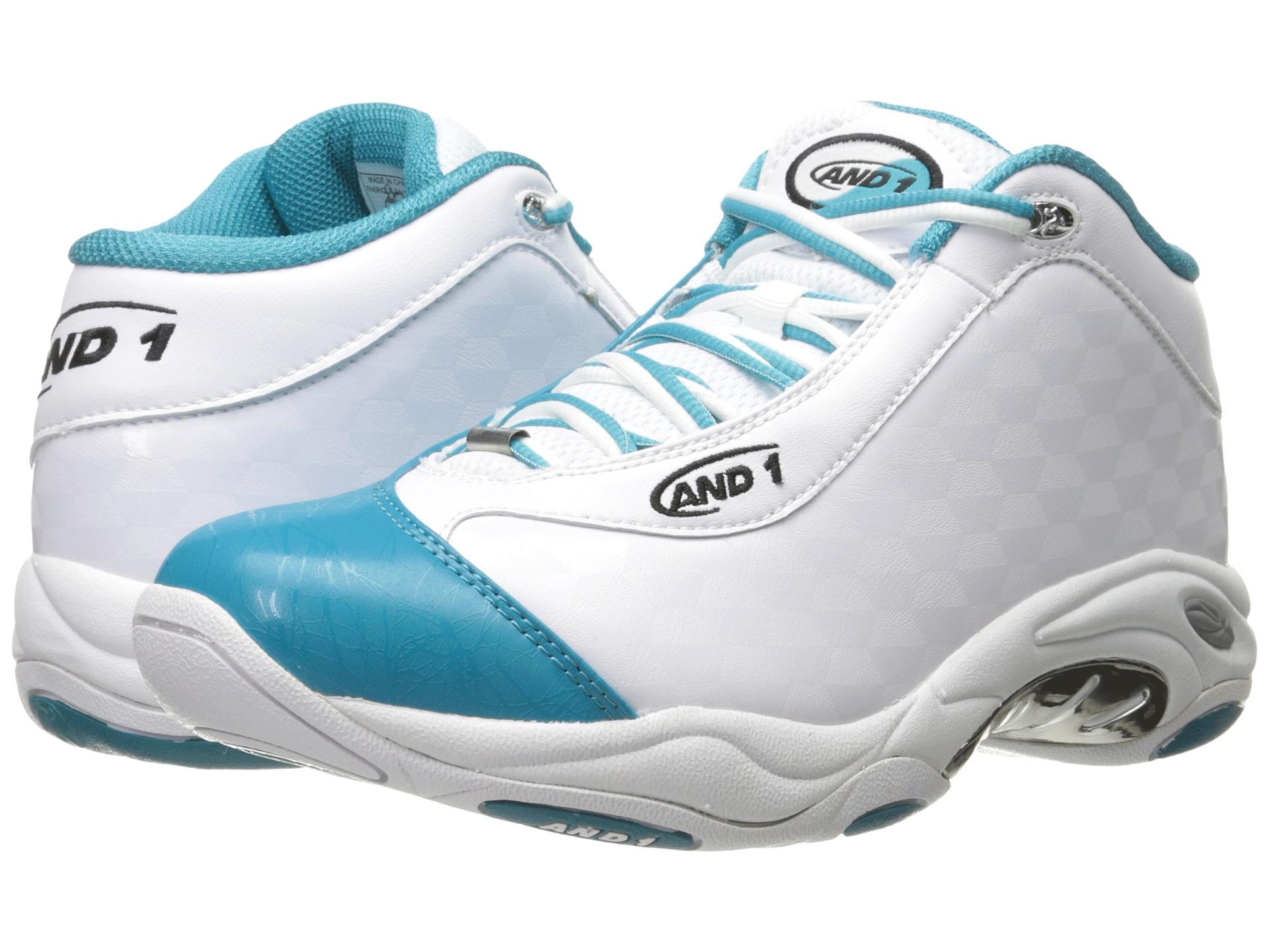 AND1 Synthetic Tai Chi Allstar in White/Teal/Silver (Blue