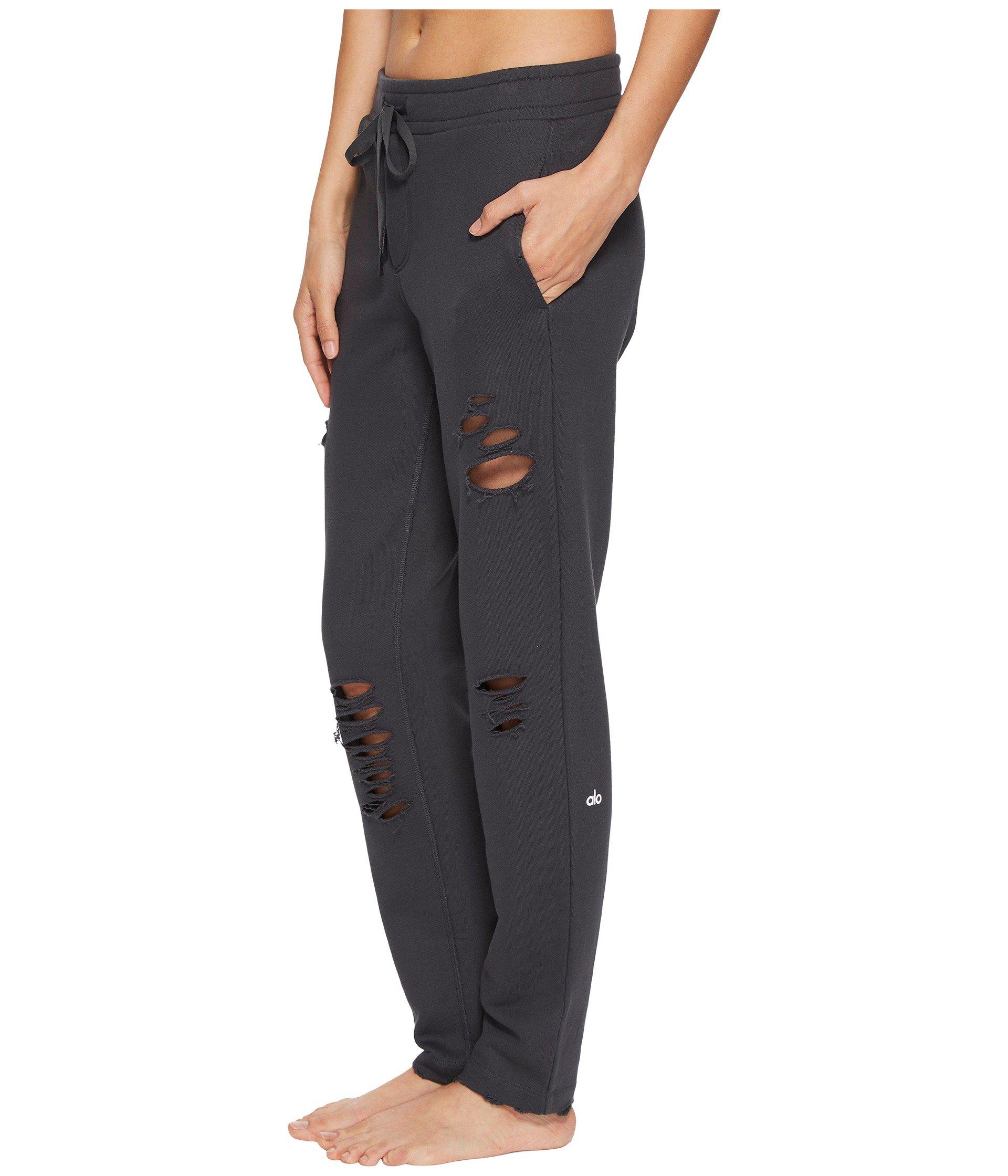 Alo Yoga Ripped Sweatpants (anthracite/distressed Holes) Women's Casual  Pants in Gray | Lyst