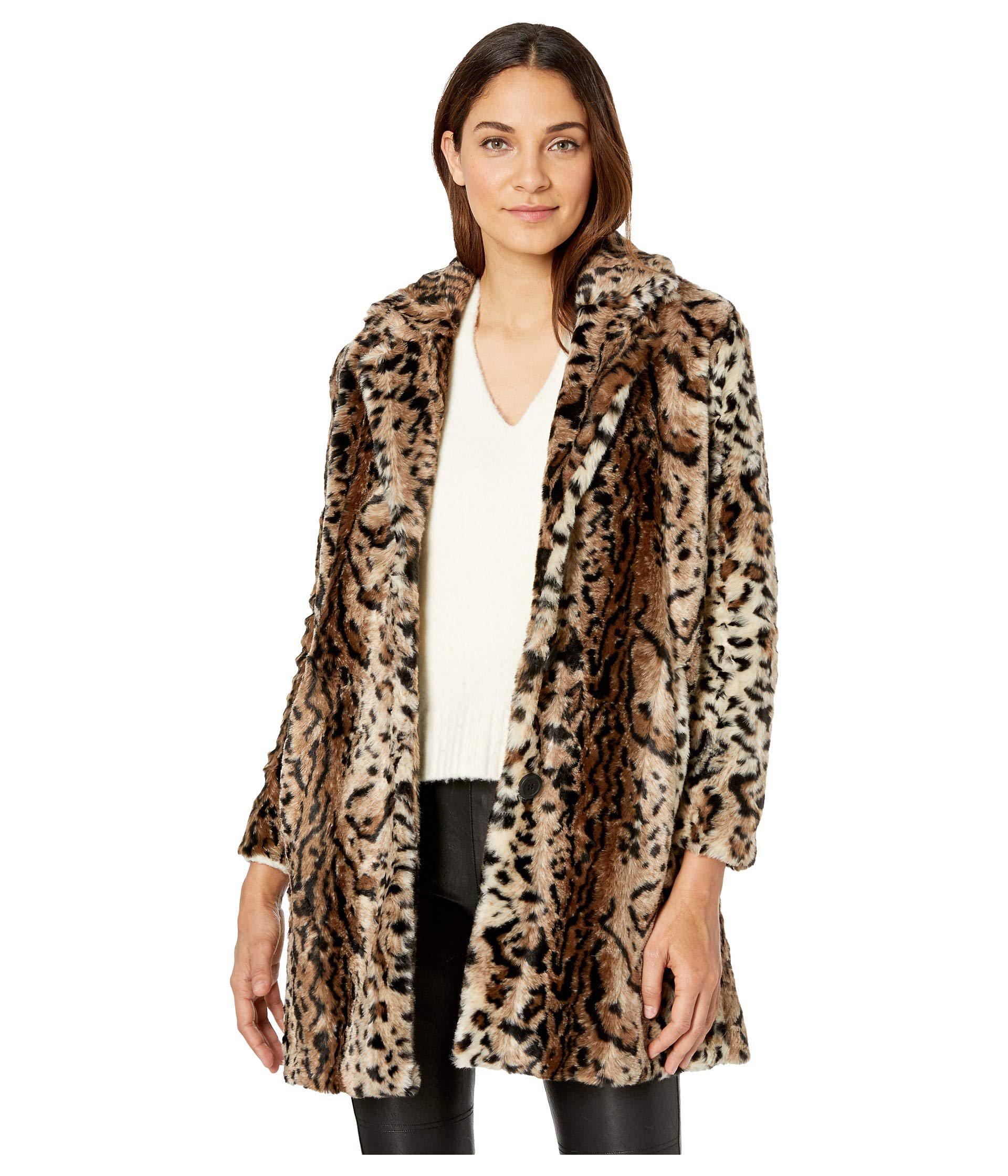 bb dakota bradshaw leopard faux fur coat