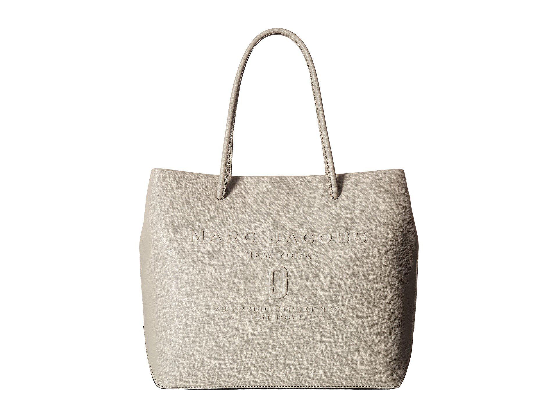 Marc Jacobs Logo Shopper East/west Tote in Stone Grey (Gray) - Lyst