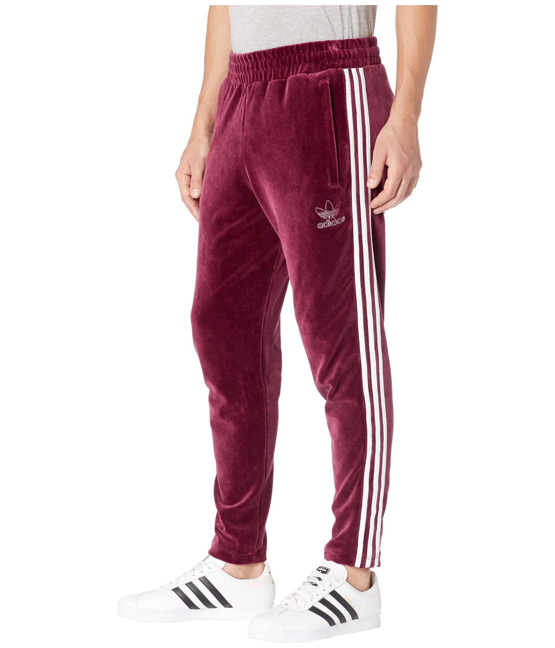 adidas Originals Cotton Velour Bb Track Pants (maroon) Men's Casual Pants  in Red for Men - Lyst