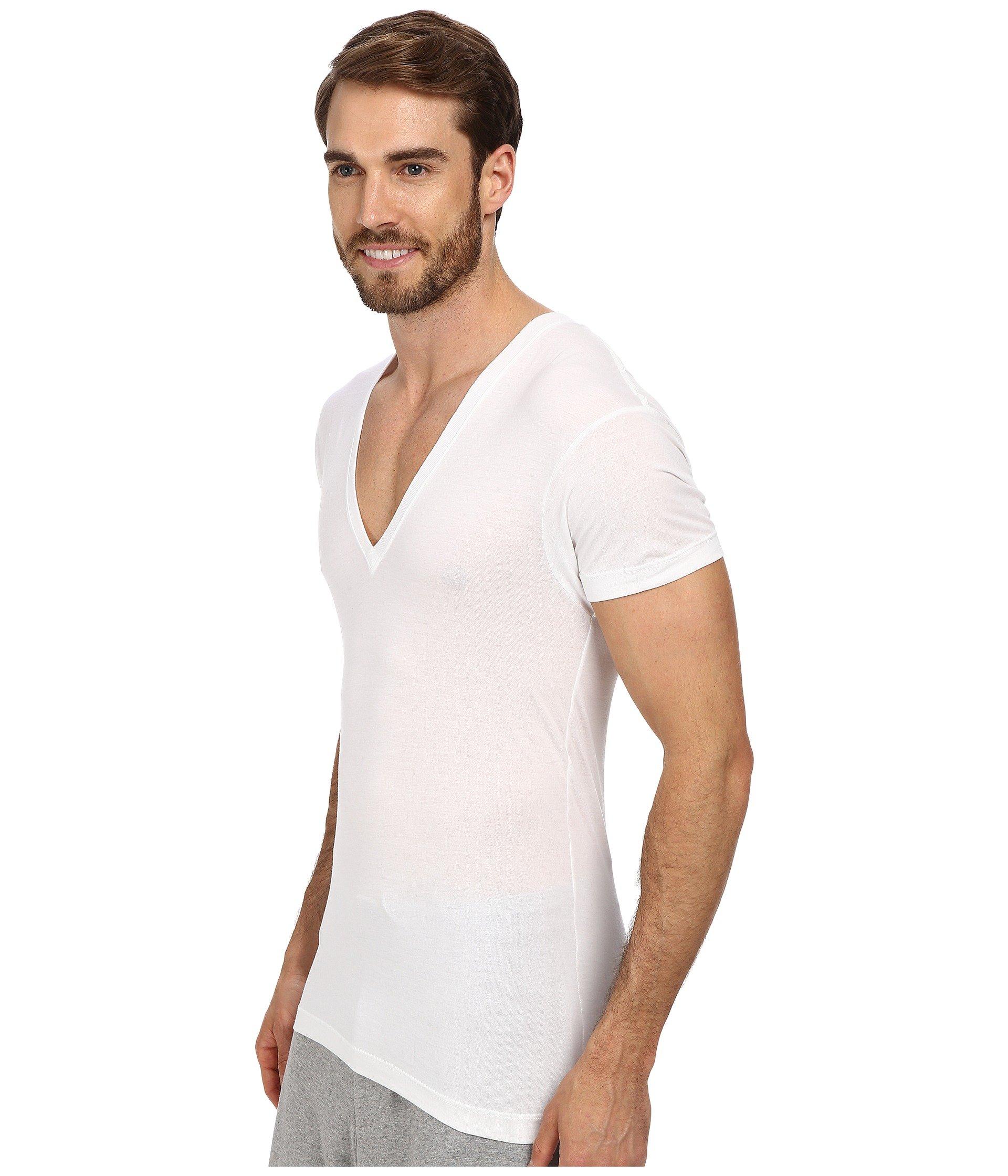 Pima Slim Fit Deep V-neck T-shirt 