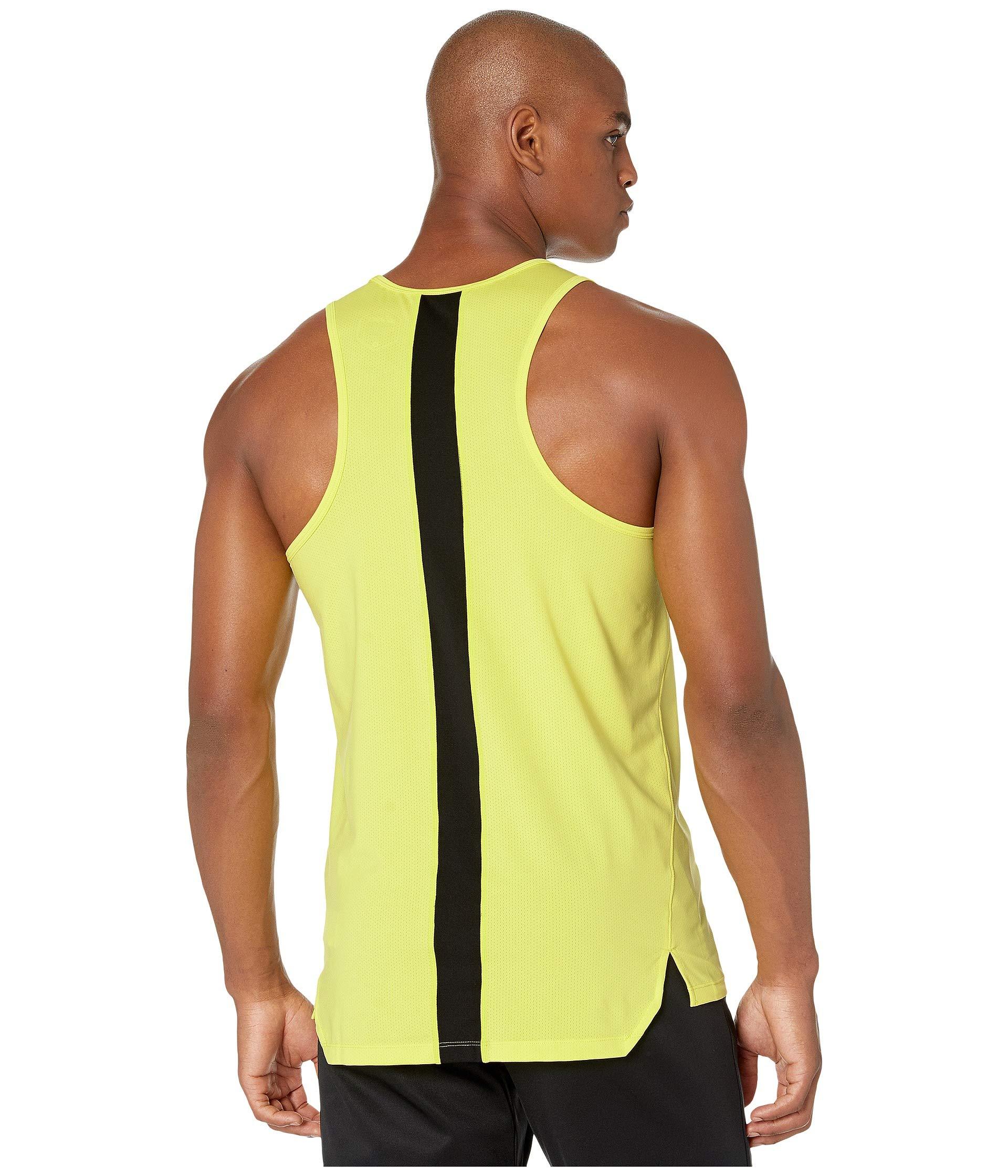 Asics Synthetic Run Singlet in Yellow for Men Lyst