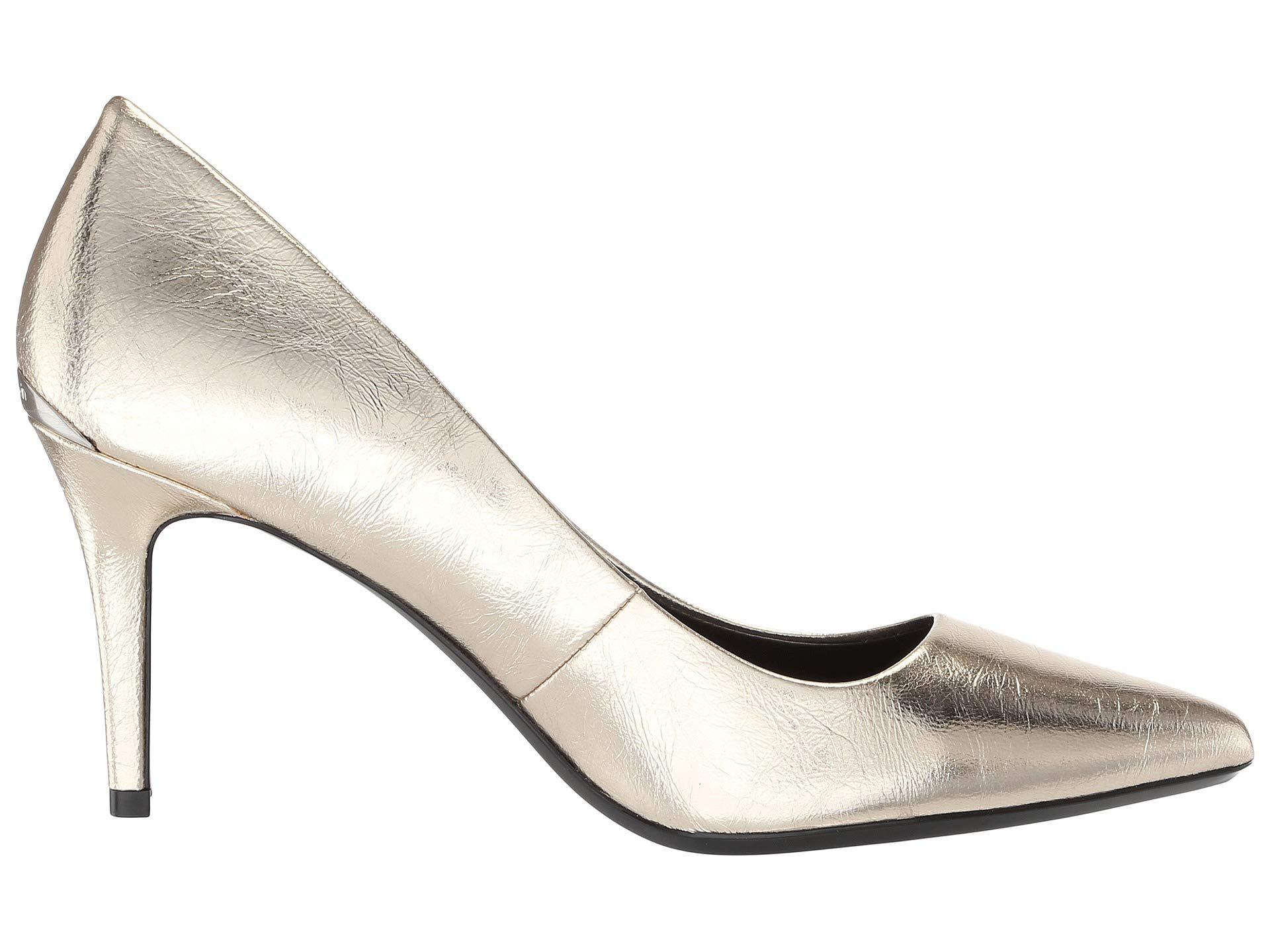 Calvin Klein Gayle Pump (soft Gold Paper Metallic) High Heels | Lyst