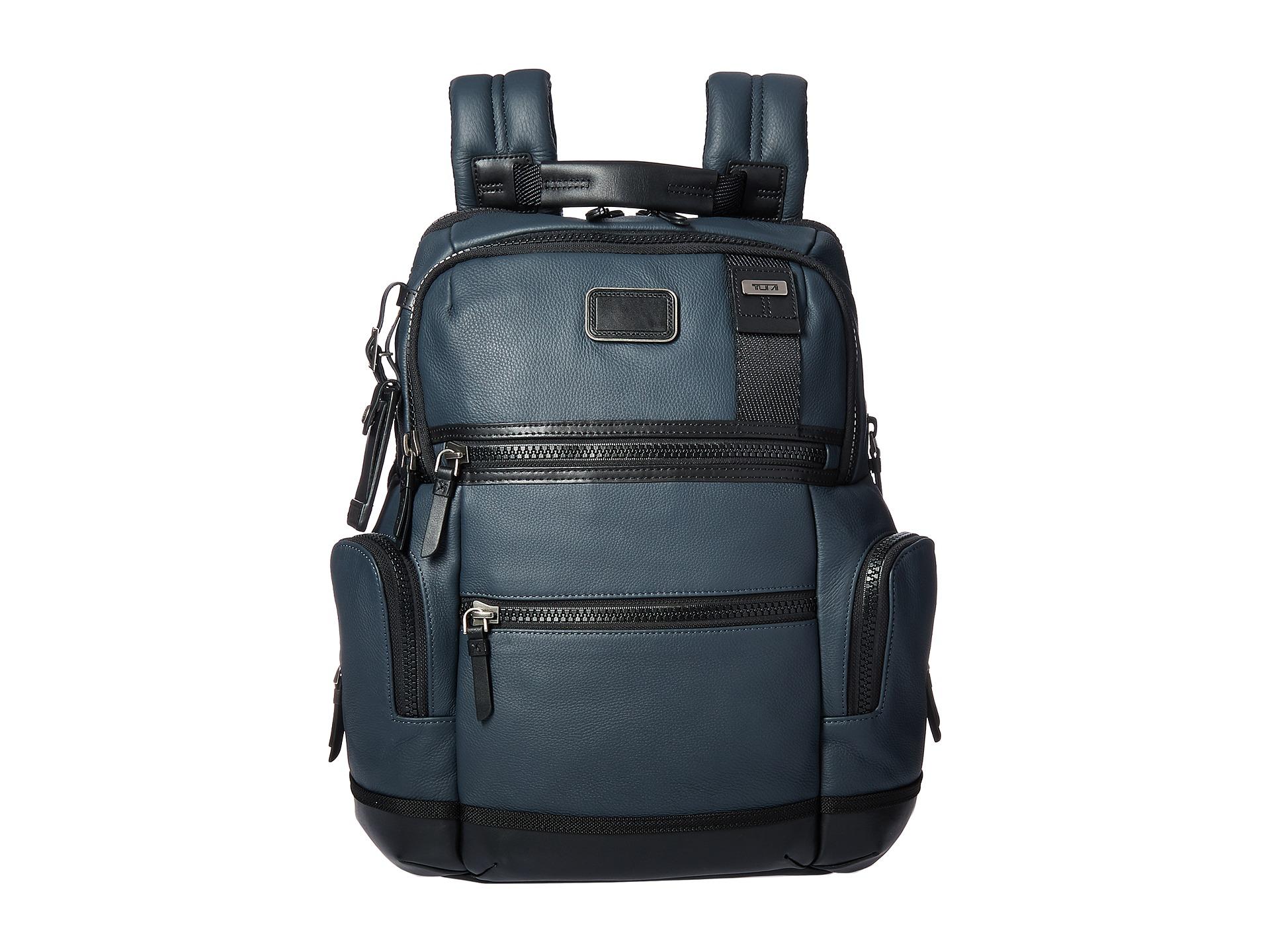 Tumi Alpha Bravo - Knox Leather Backpack in Blue for Men - Lyst