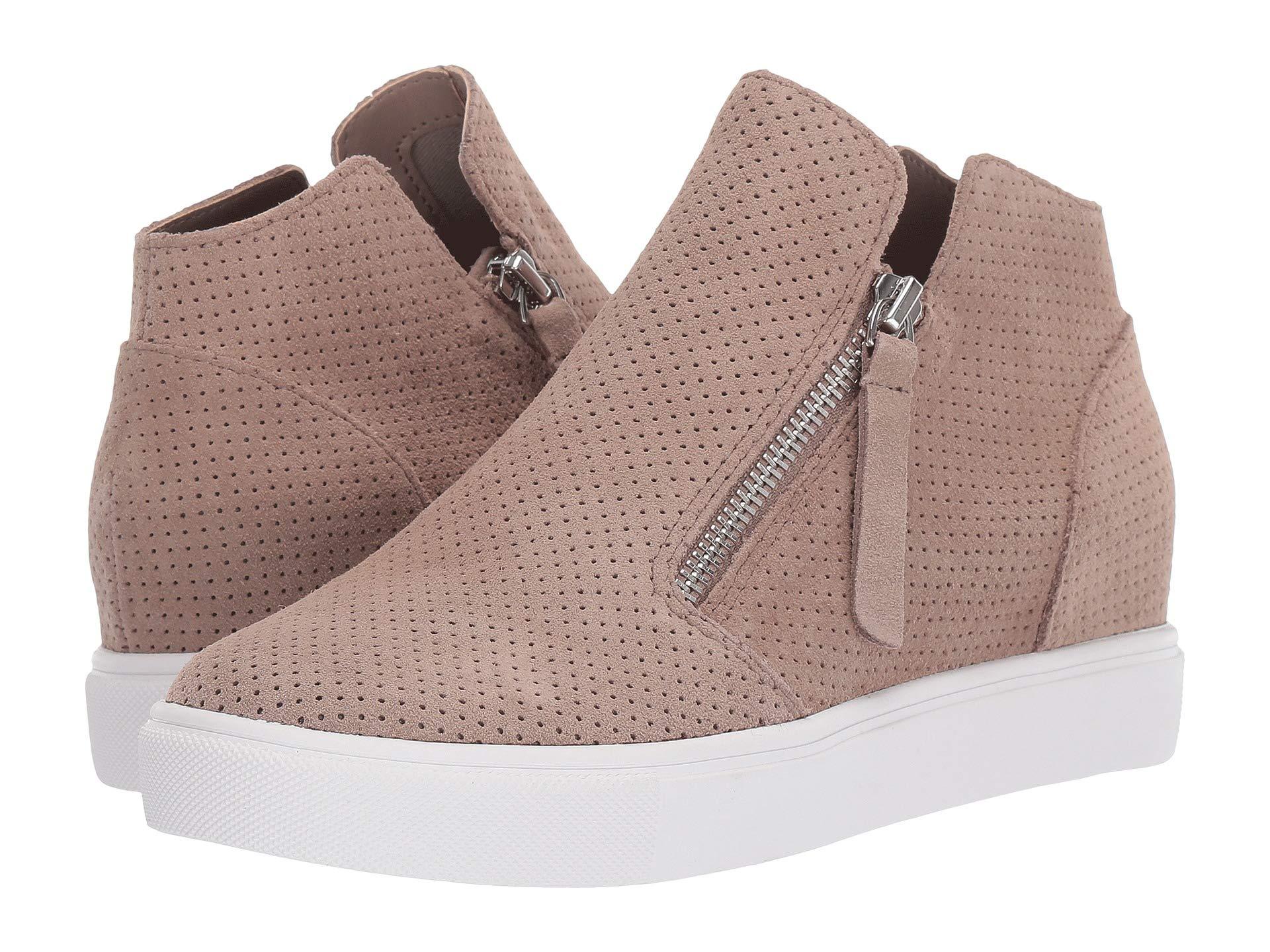 Steve Madden Caliber Wedge Sneaker (taupe Suede) Women's Shoes Lyst